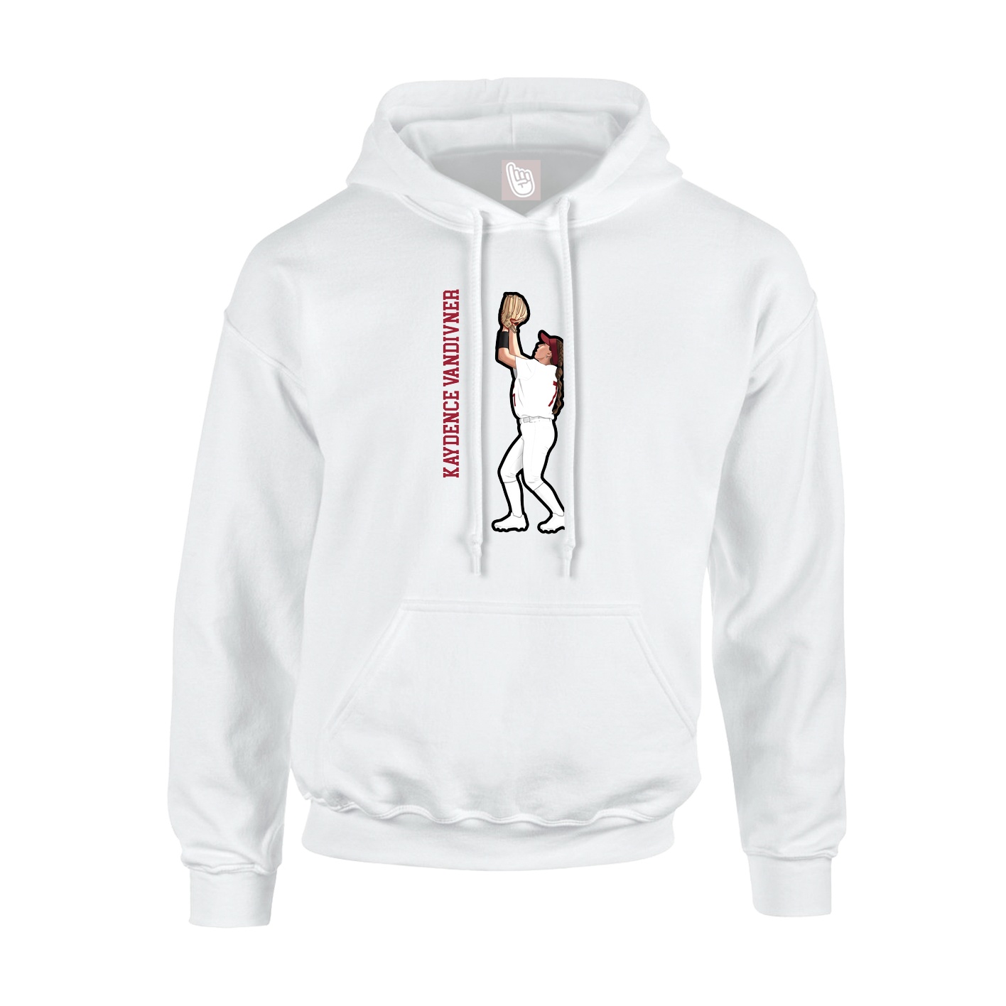 Youth Hoodie — Name Vertical in White