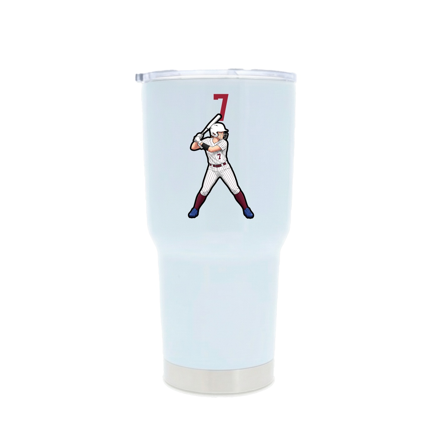 30oz Stainless Steel Tumbler — Number Top in White