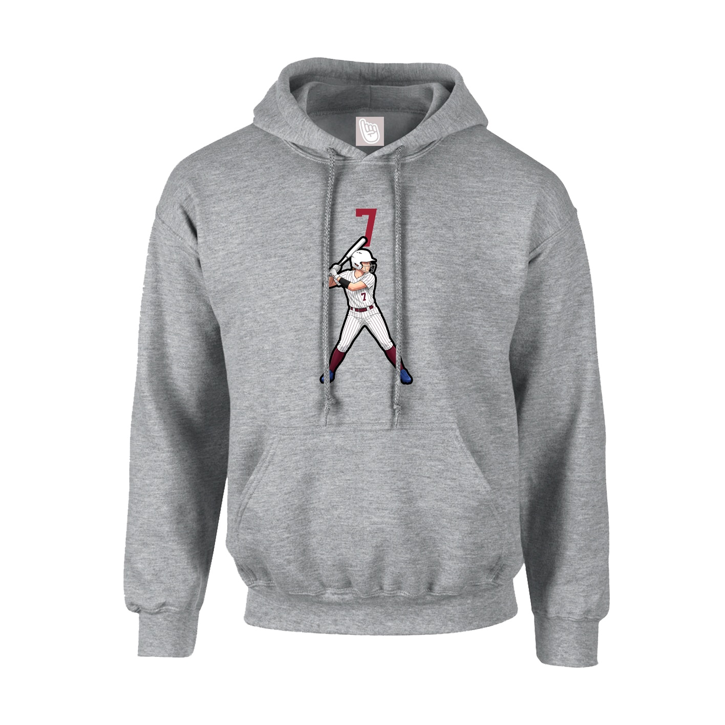 Youth Hoodie — Number Top in Grey