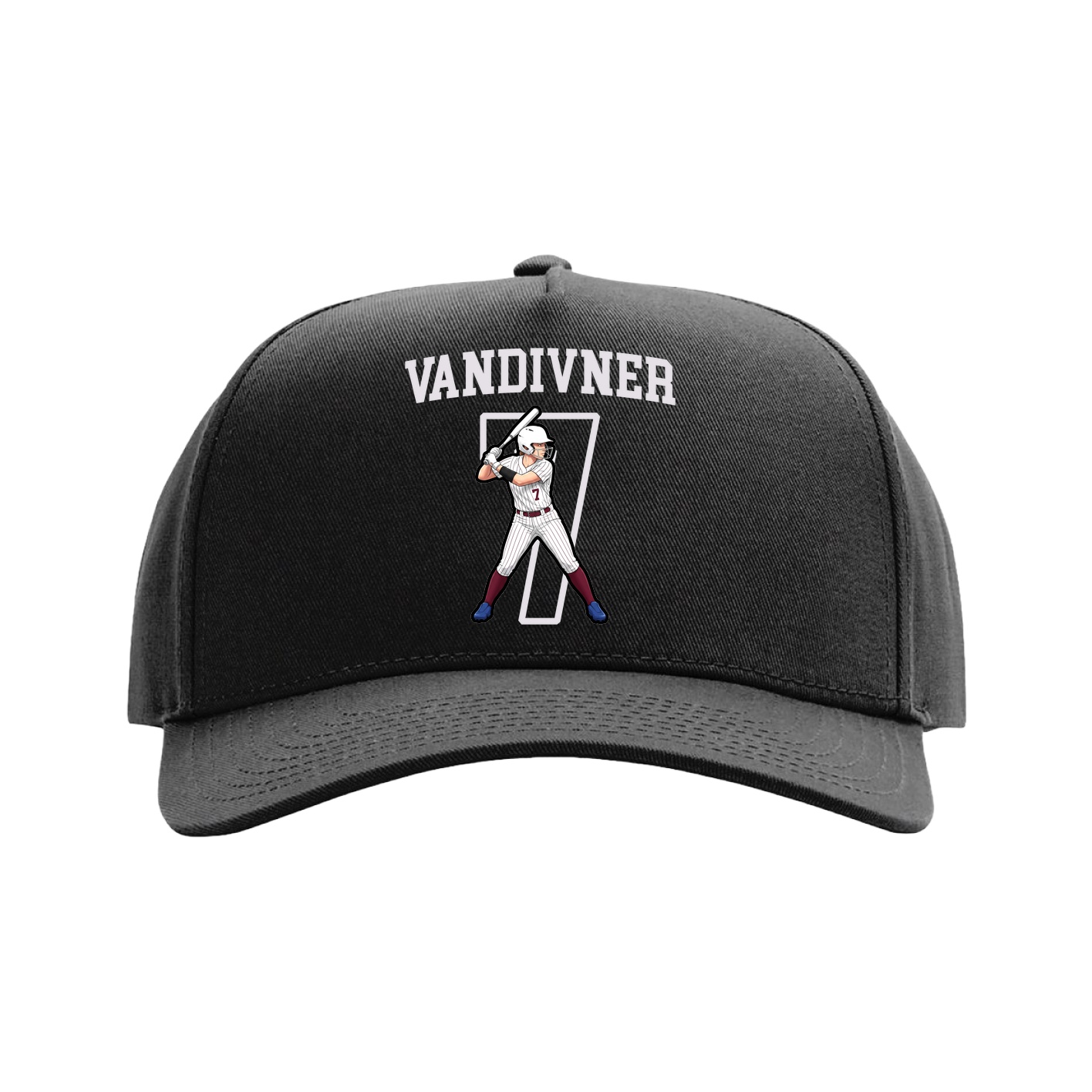 Full Fabric Five-Panel Champ Cap — Shirsey in Black