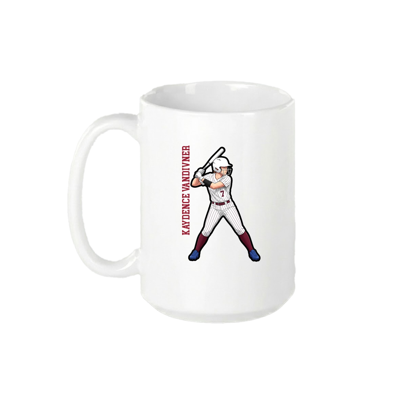15oz Coffee Mug — Name Vertical in White