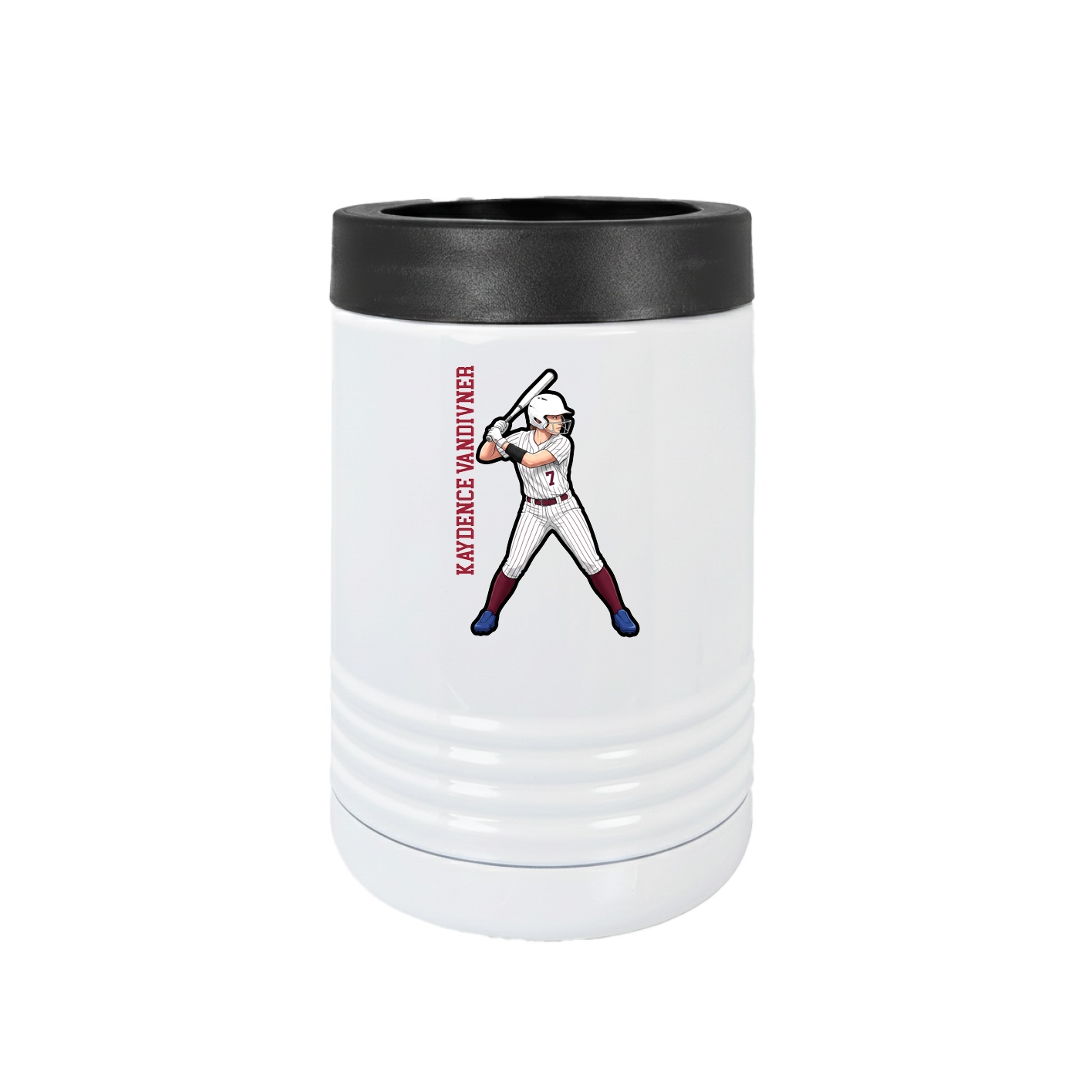 Beverage Holder — Name Vertical in White