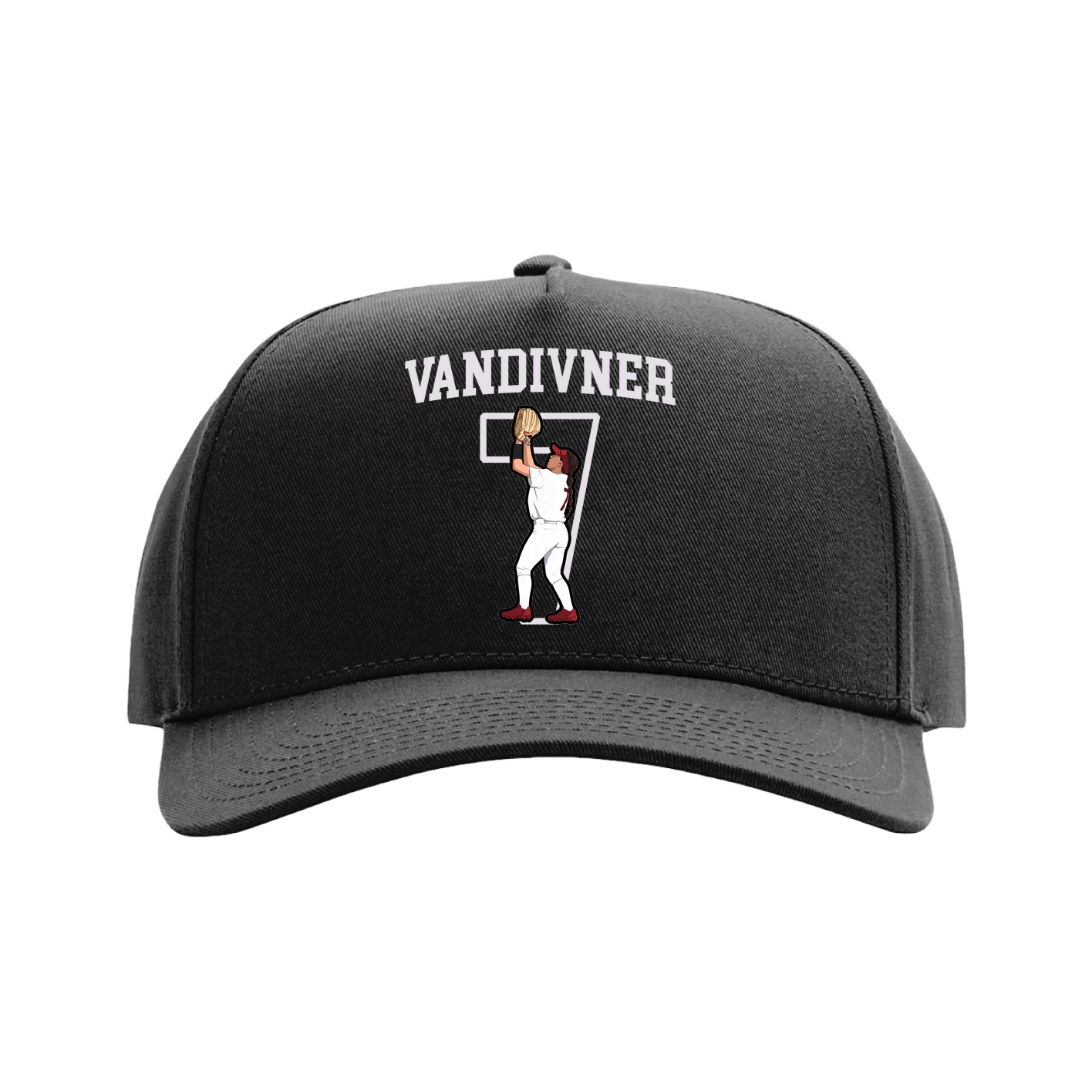 Full Fabric Five-Panel Champ Cap — Shirsey in Black