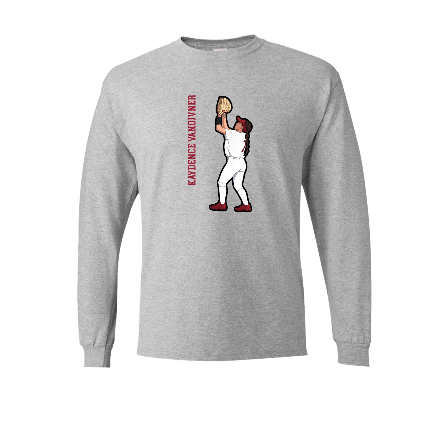 Long Sleeve Tee — Name Vertical in Grey