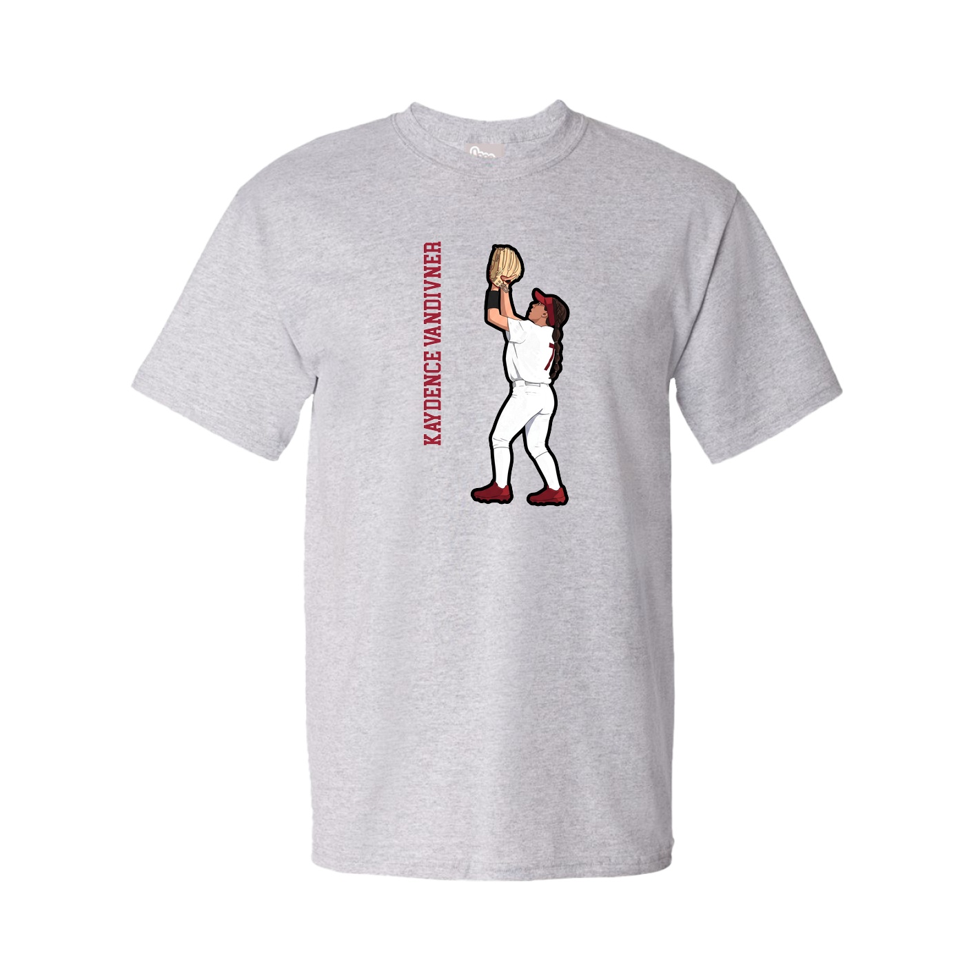 Youth Tee — Name Vertical in Grey