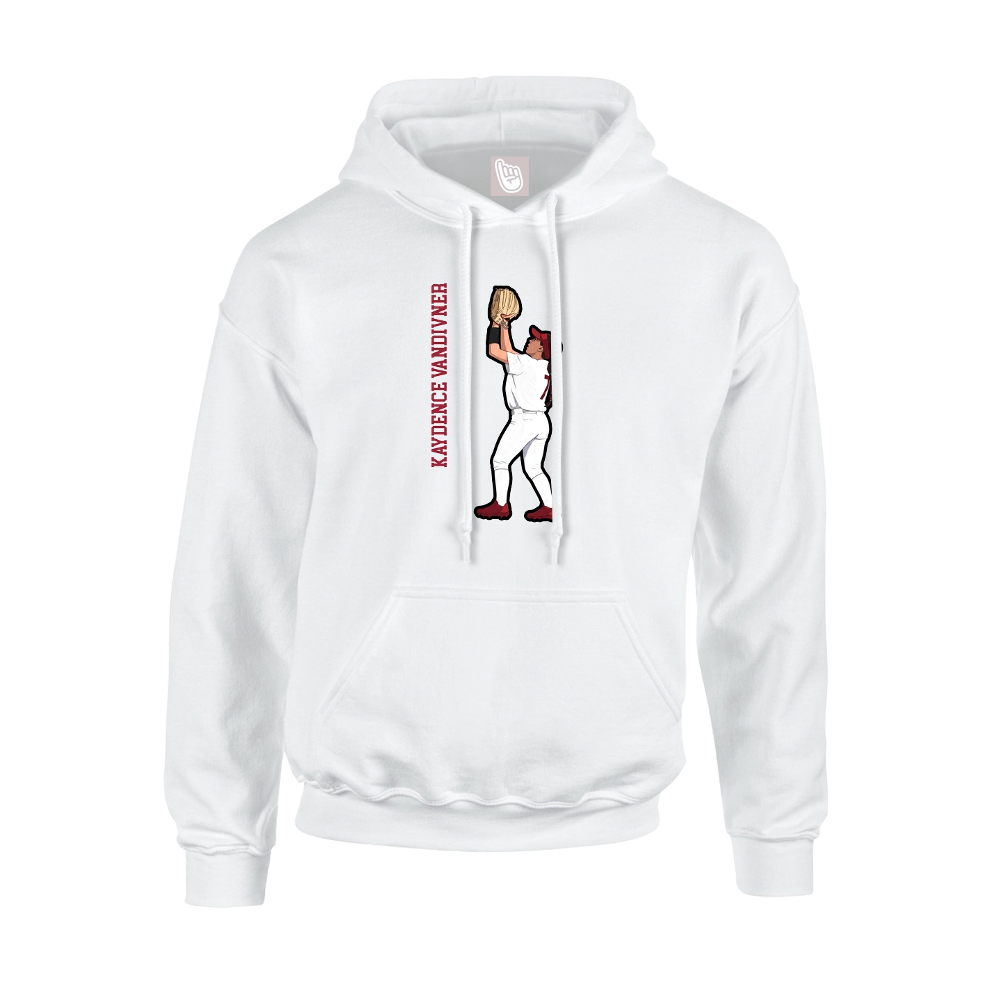 Hoodie — Name Vertical in White