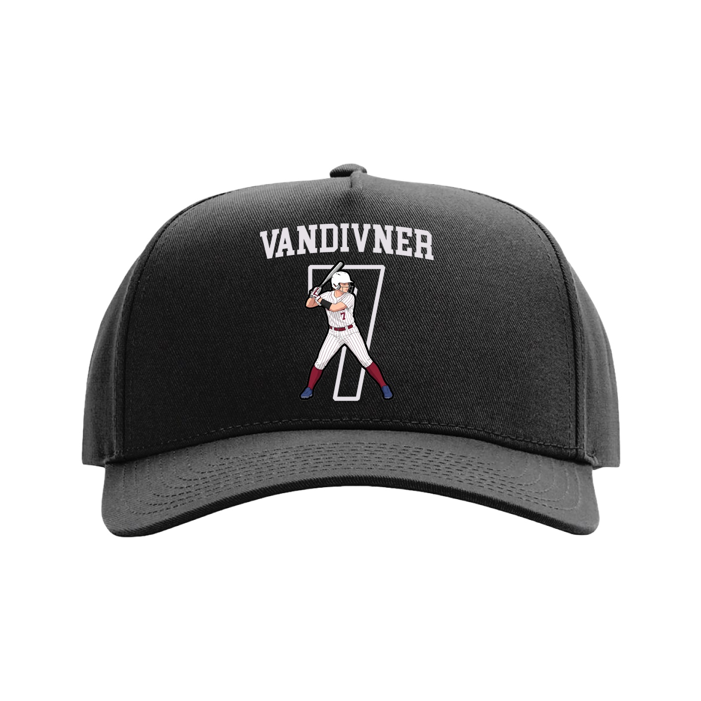 Full Fabric Five-Panel Champ Cap — Shirsey in Black
