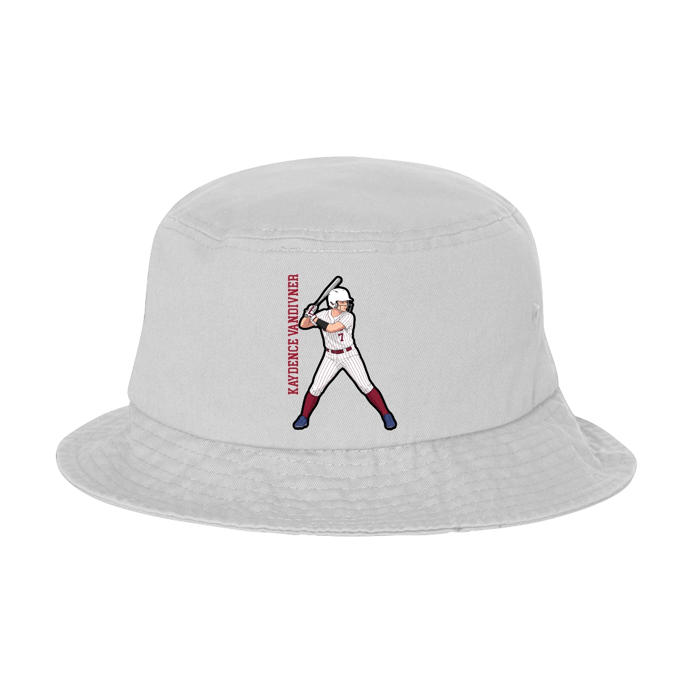 Bucket Cap — Name Vertical in White