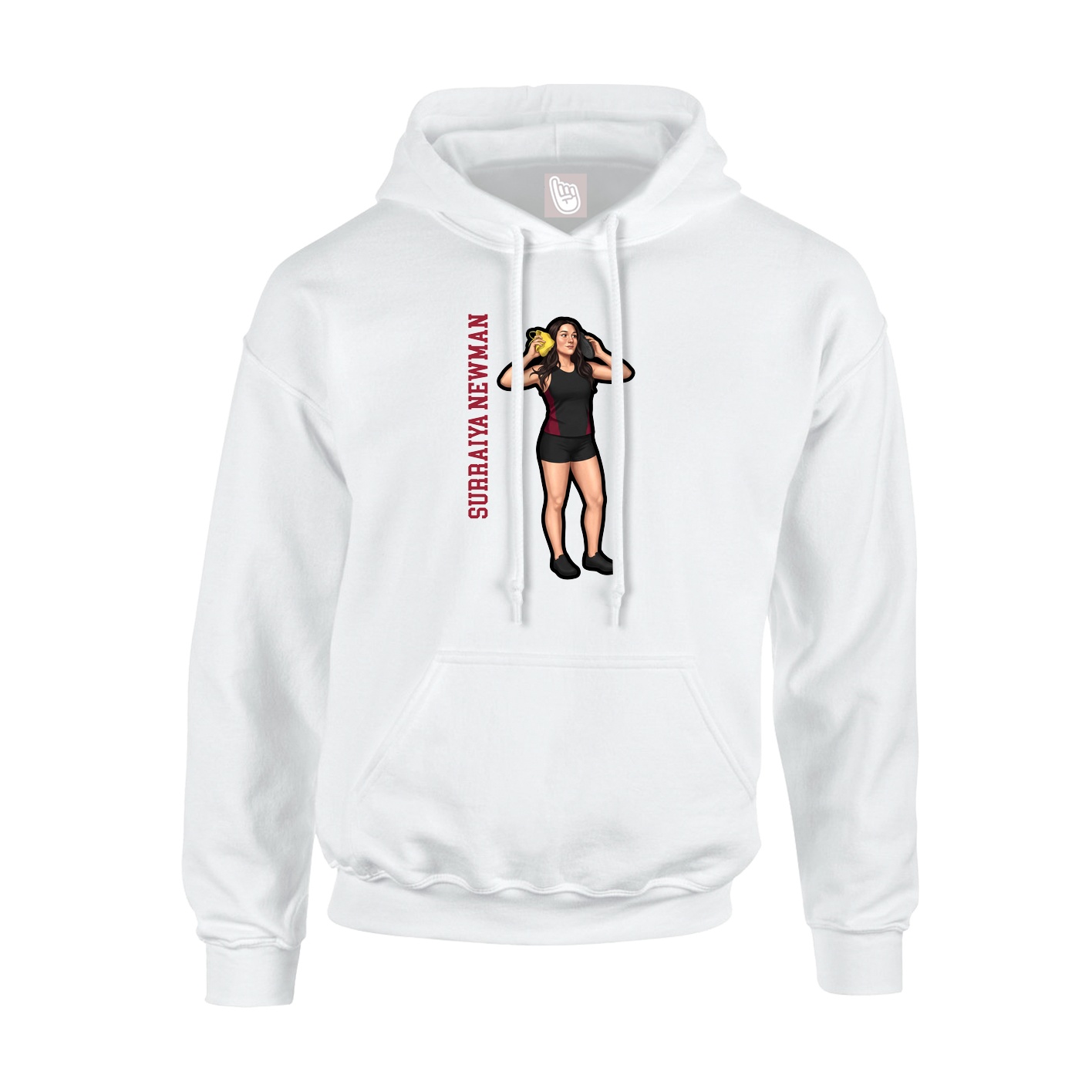 Youth Hoodie — Name Vertical in White