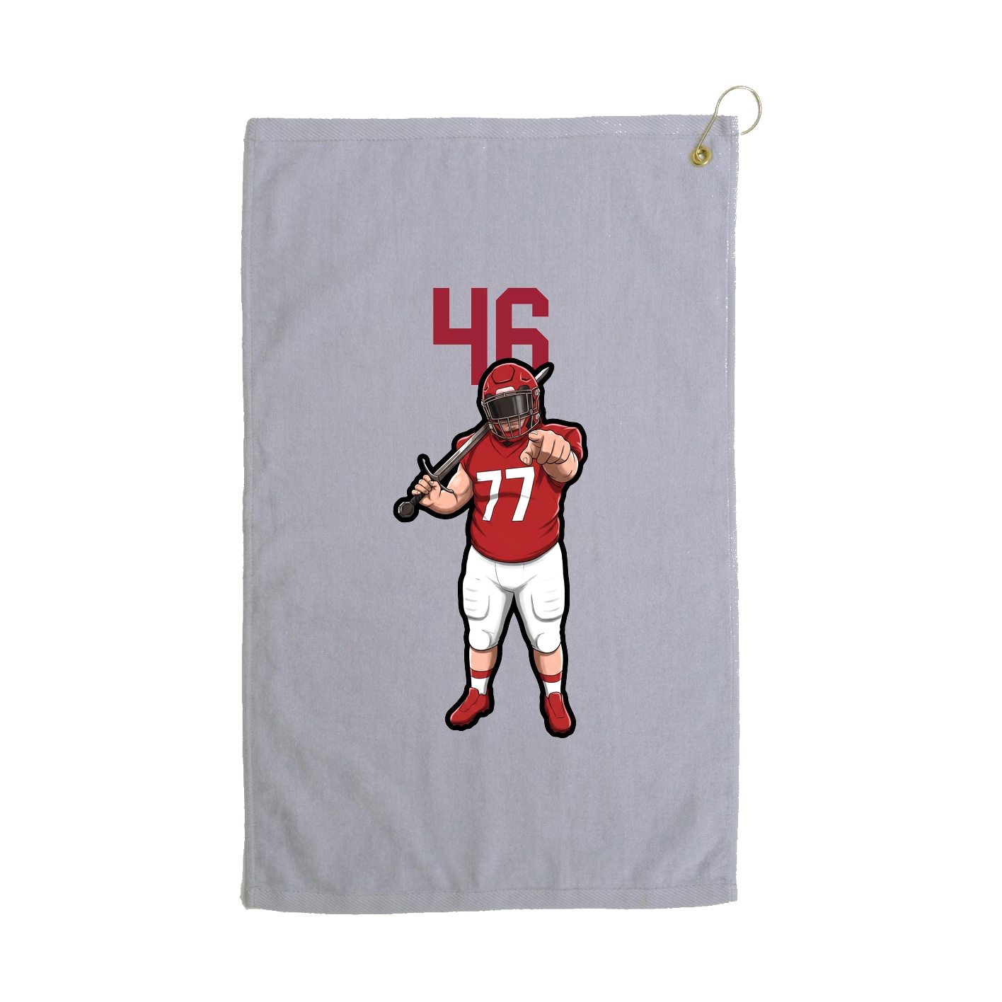 Golf Towel — Number Top in Grey