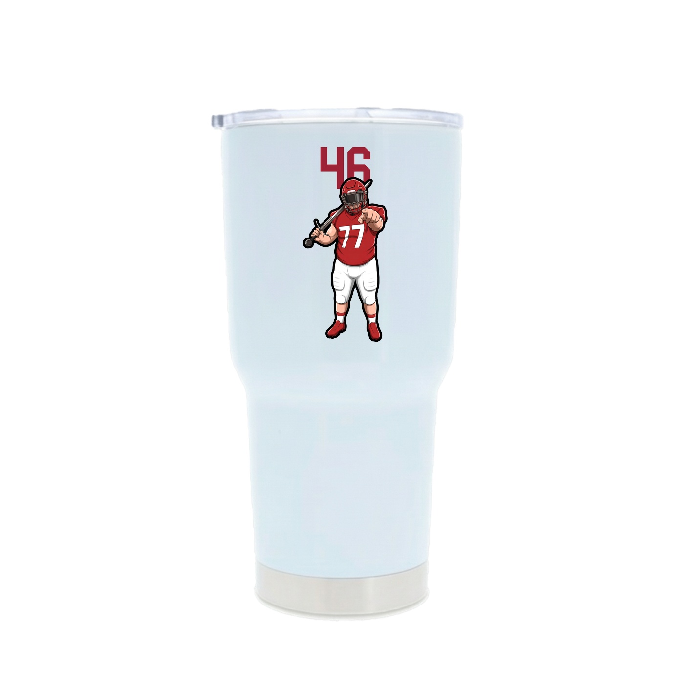 30oz Stainless Steel Tumbler — Number Top in White