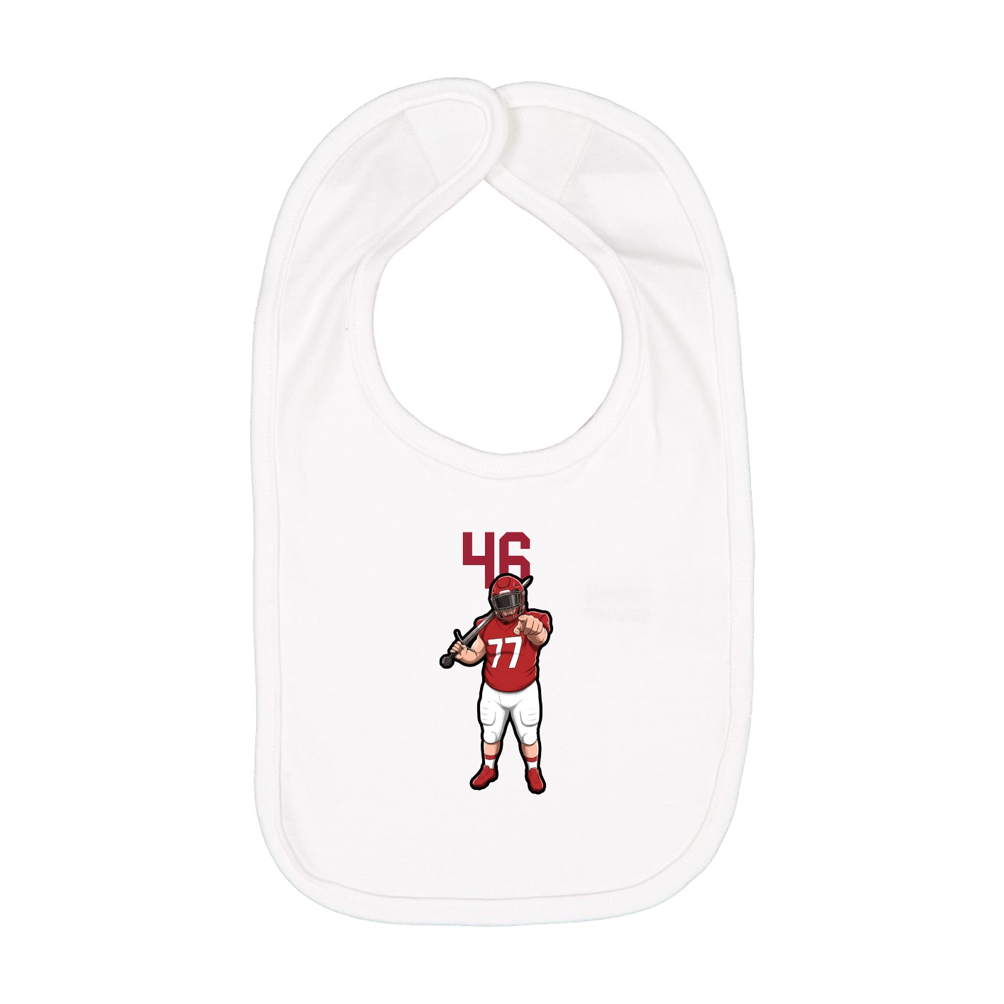 Infant Bib — Number Top in White