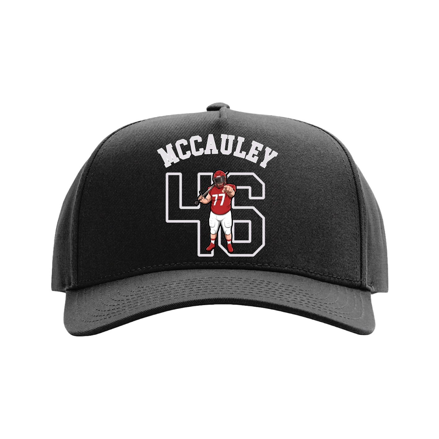 Full Fabric Five-Panel Champ Cap — Shirsey Arch in Black