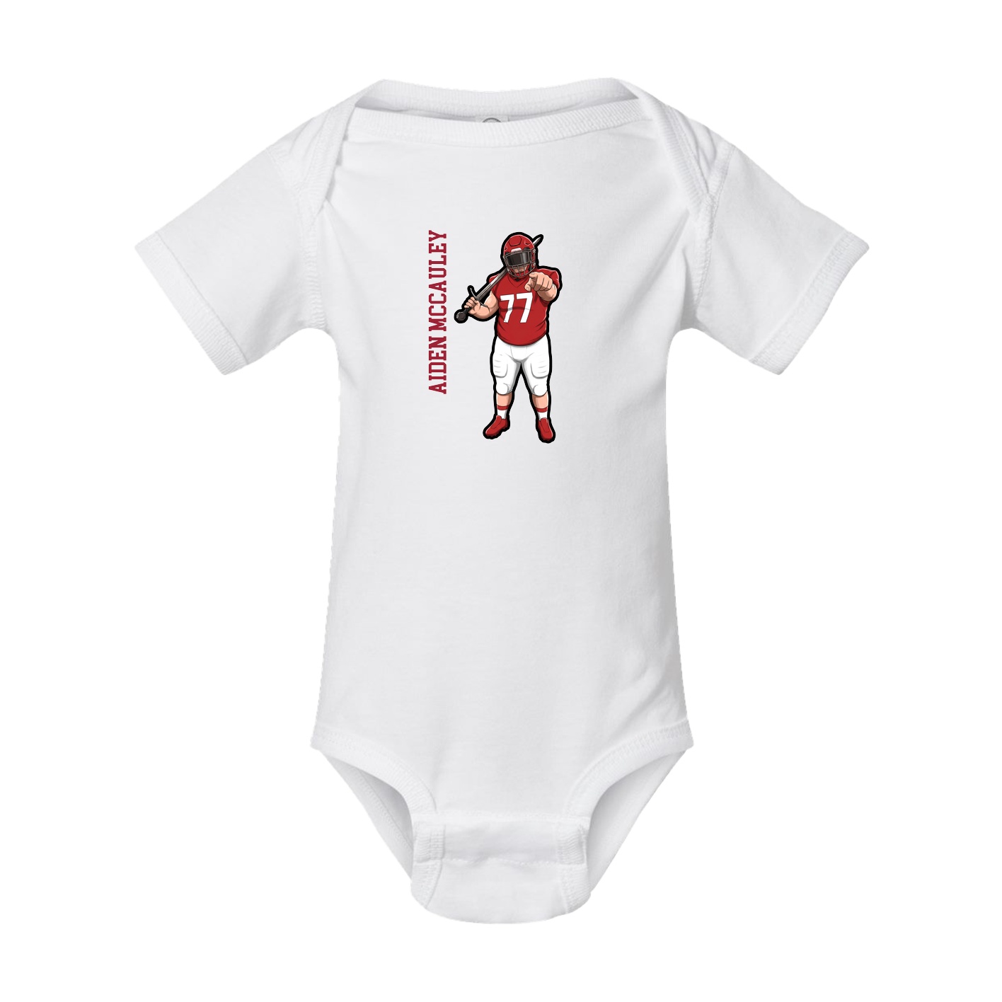 Baby Onesie — Name Vertical in White