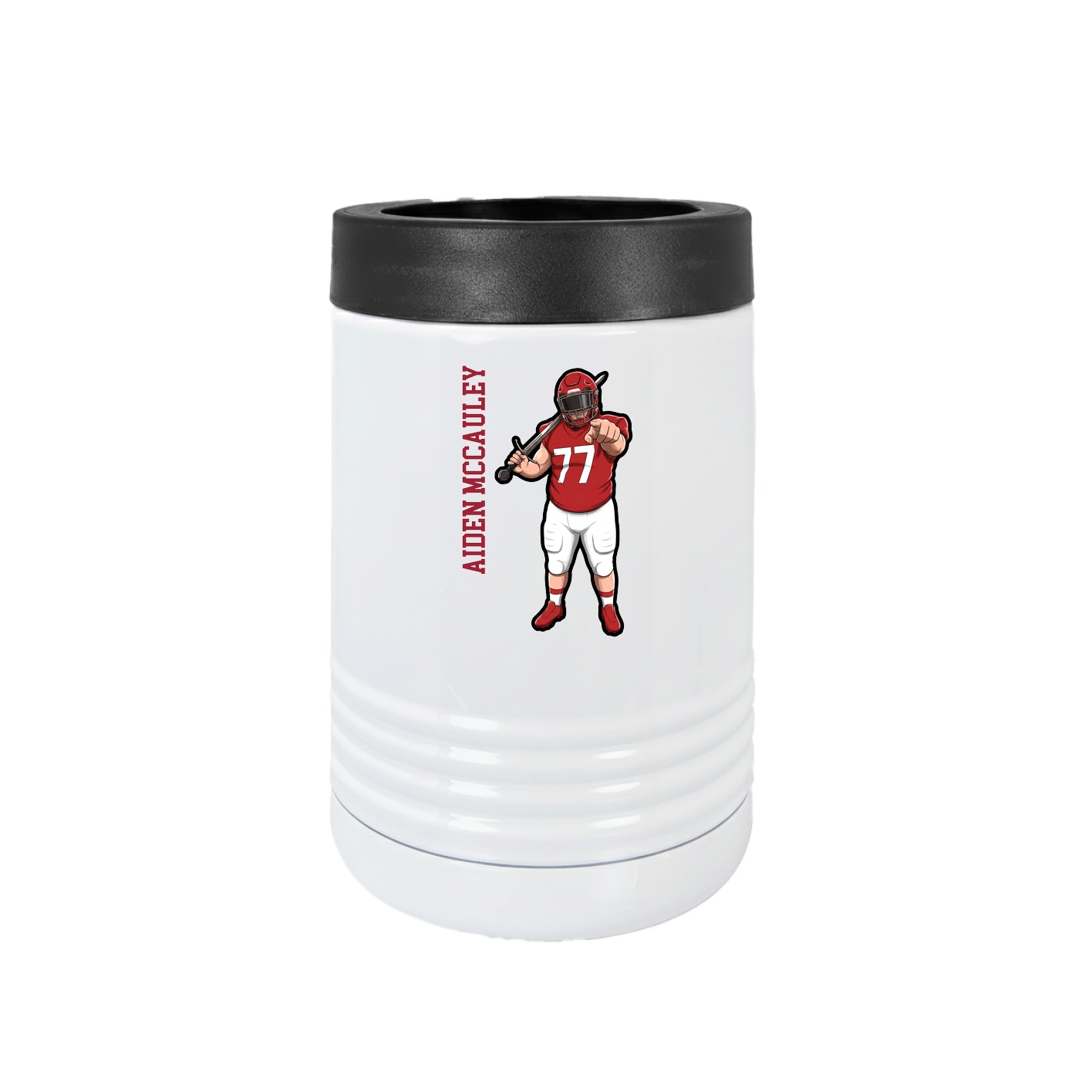 Beverage Holder — Name Vertical in White