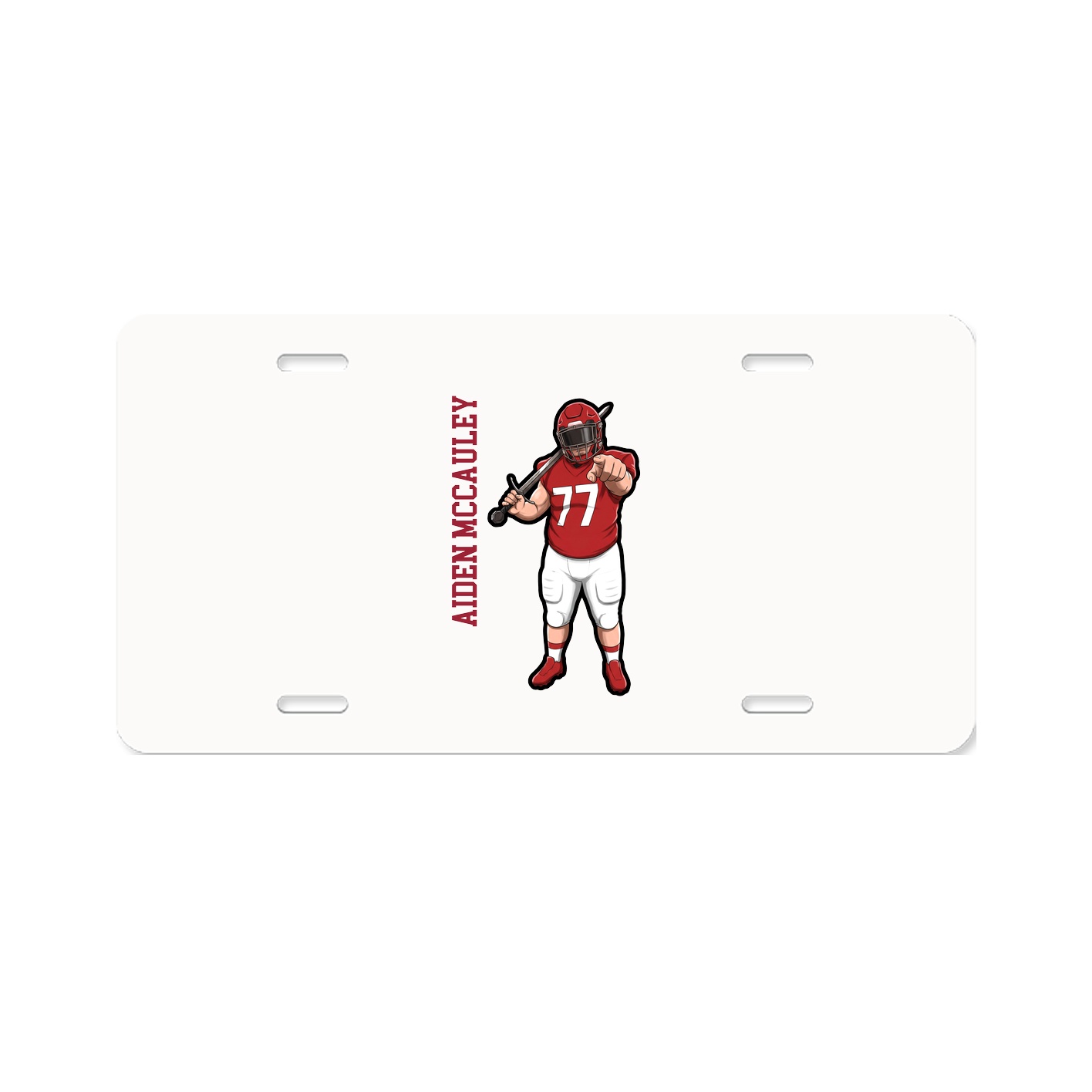License Plate — Name Vertical in Classic