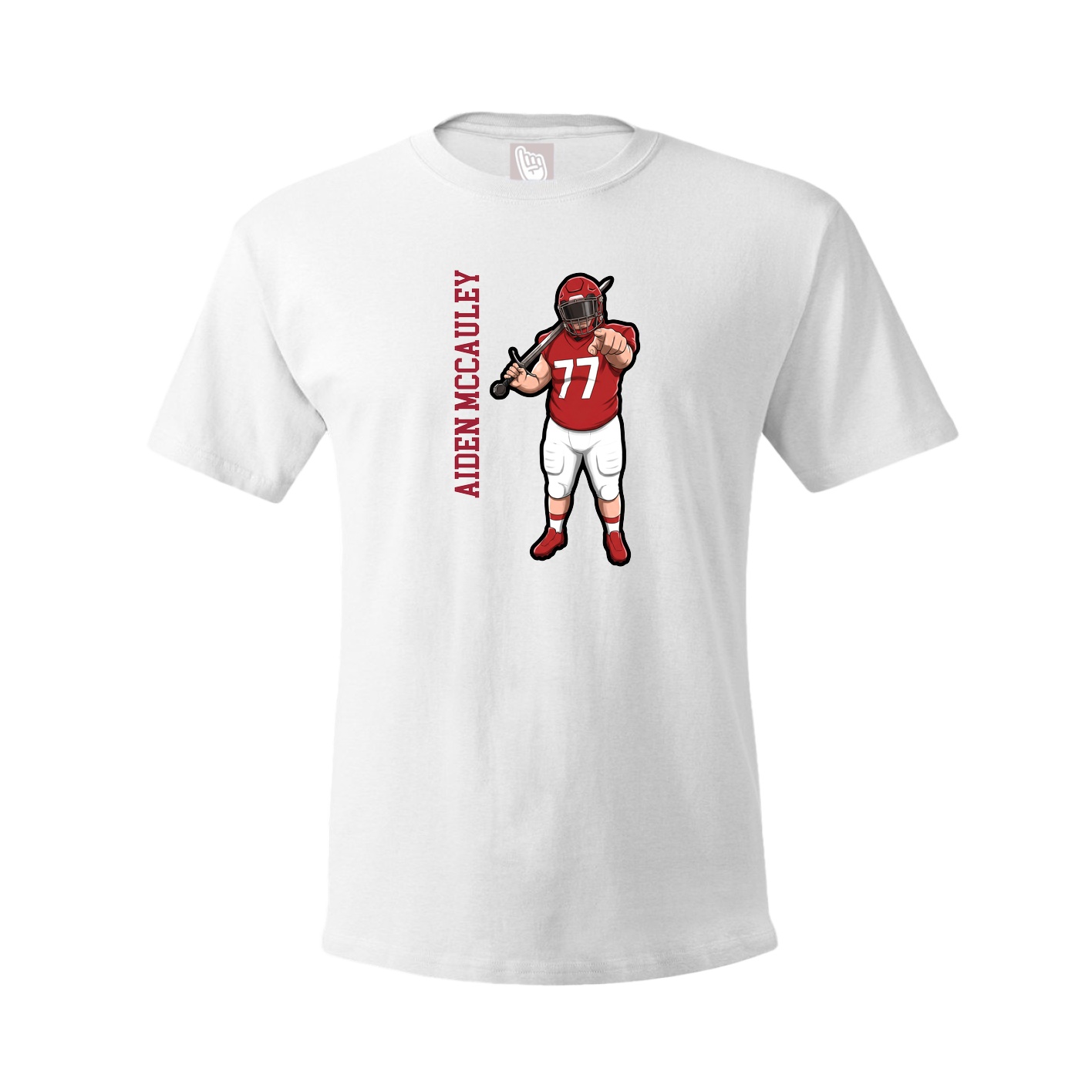 Youth Tee — Name Vertical in White