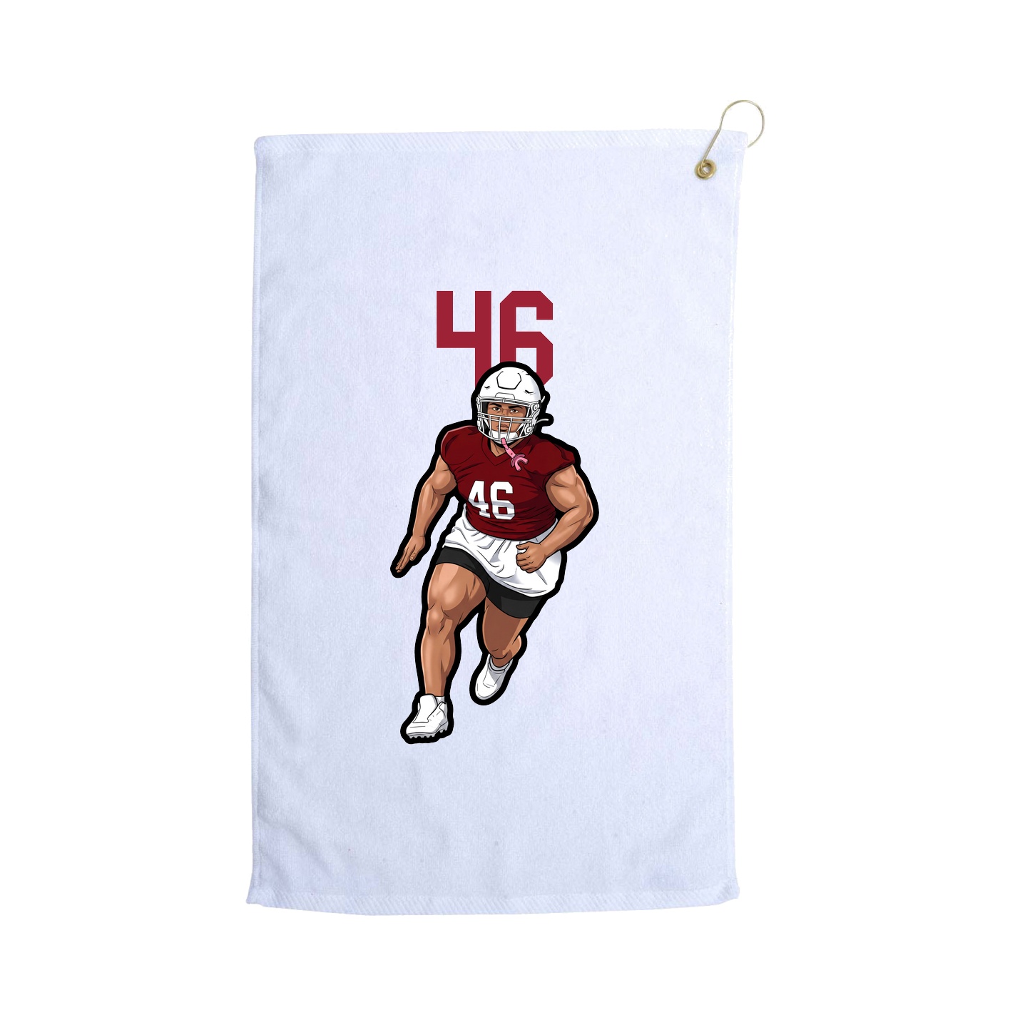 Golf Towel — Number Top in White