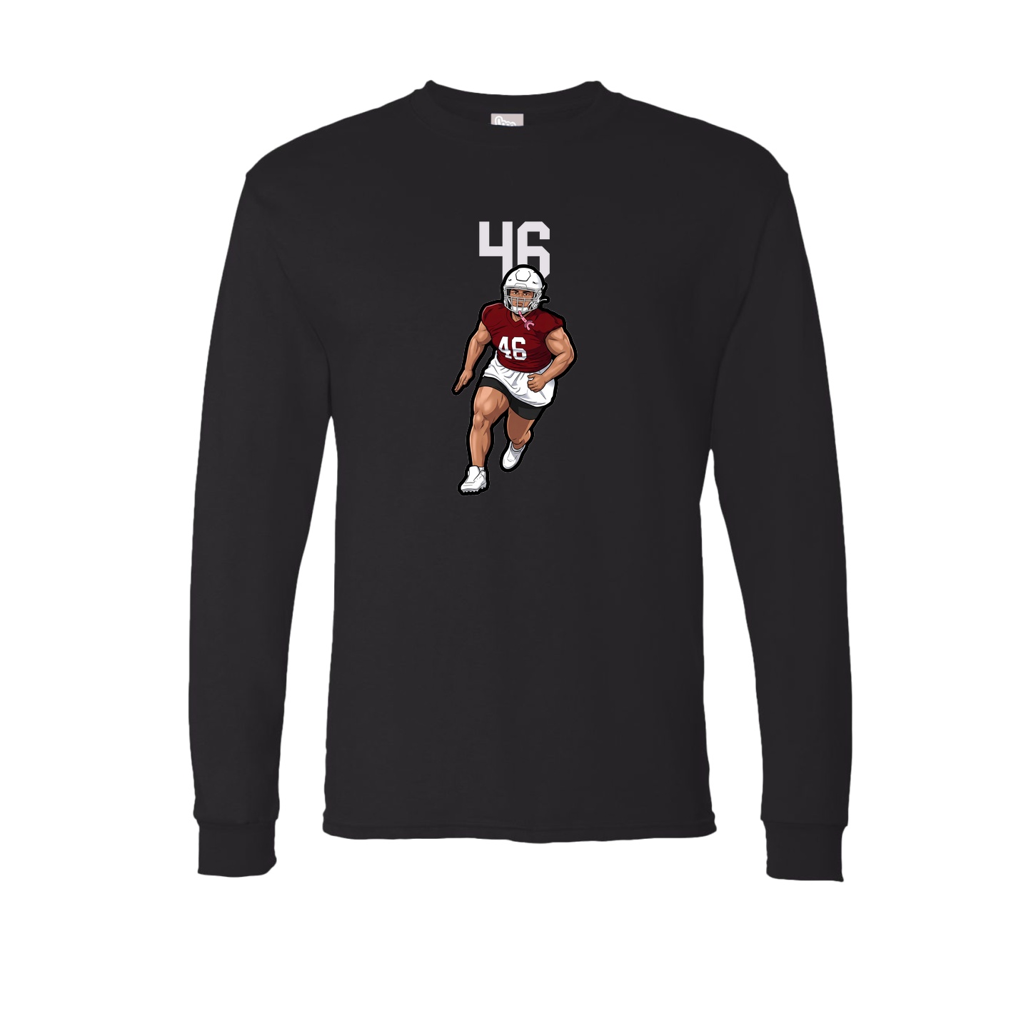 Long Sleeve Tee — Number Top in Black