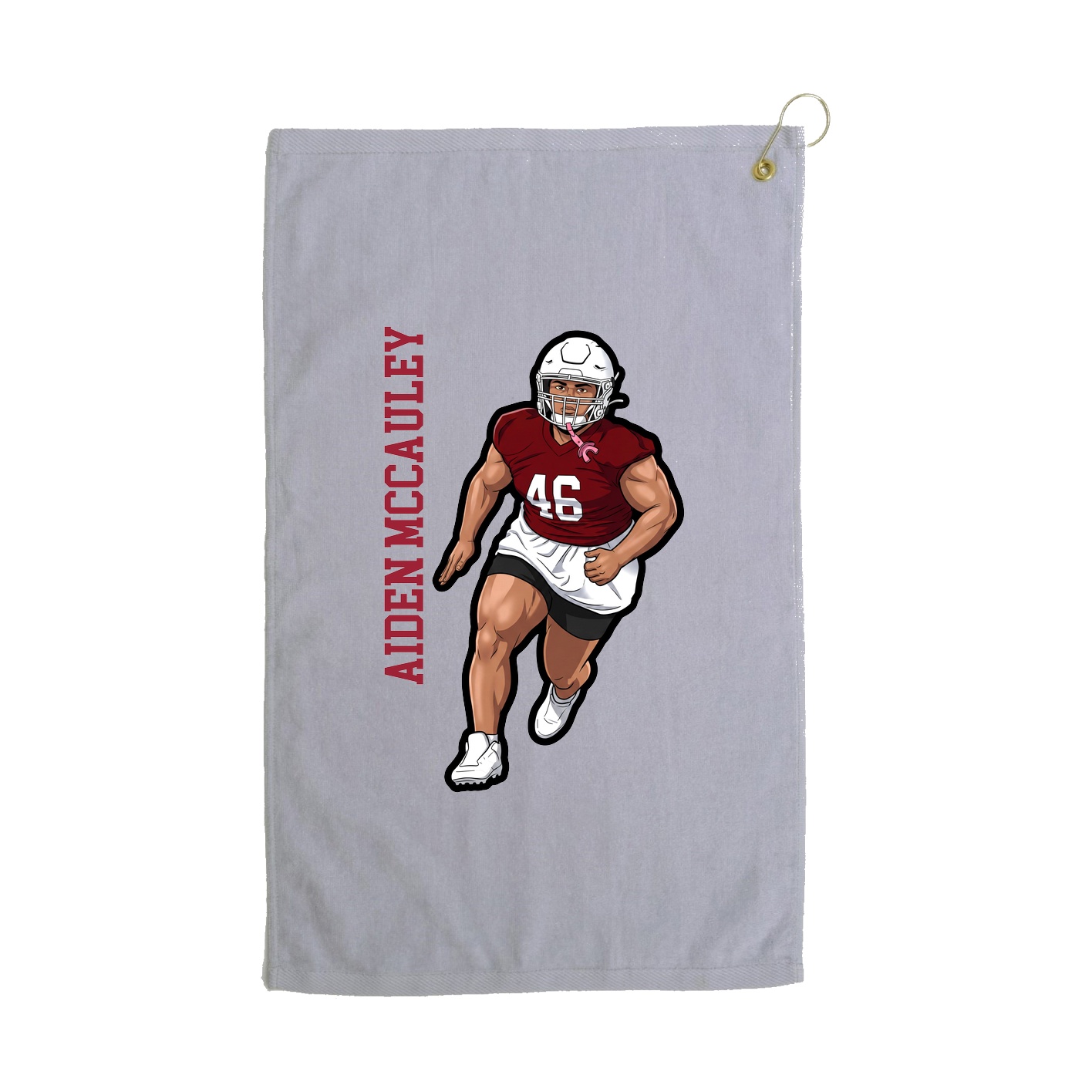 Golf Towel — Name Vertical in Grey