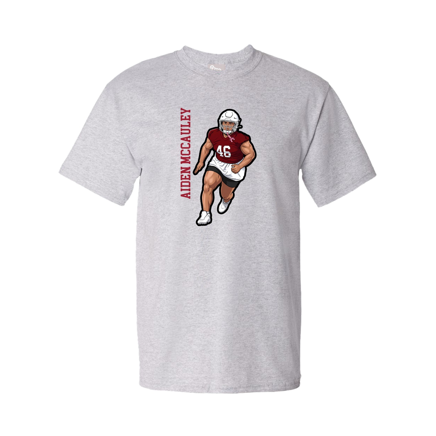 Youth Tee — Name Vertical in Grey