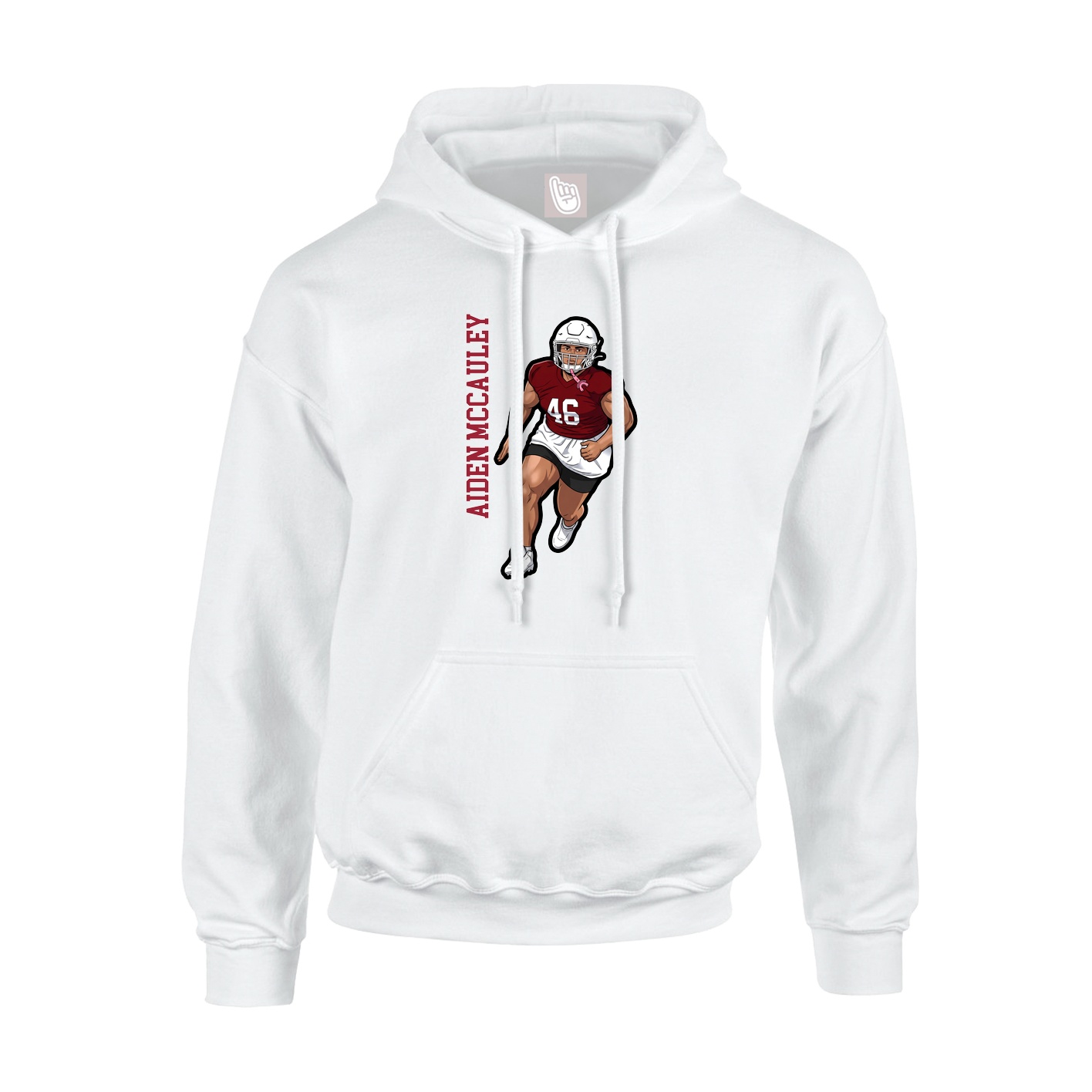 Hoodie — Name Vertical in White