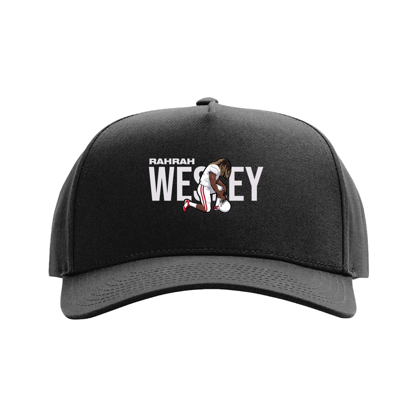 Full Fabric Five-Panel Champ Cap — Player Name in Black