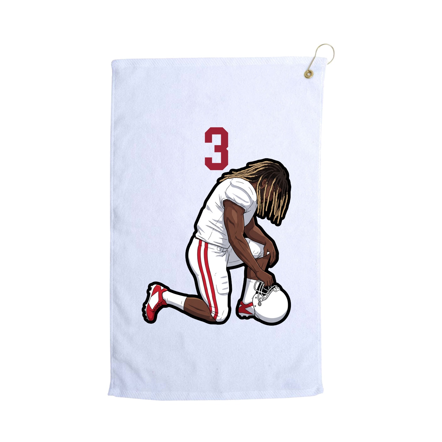 Golf Towel — Number Top in White
