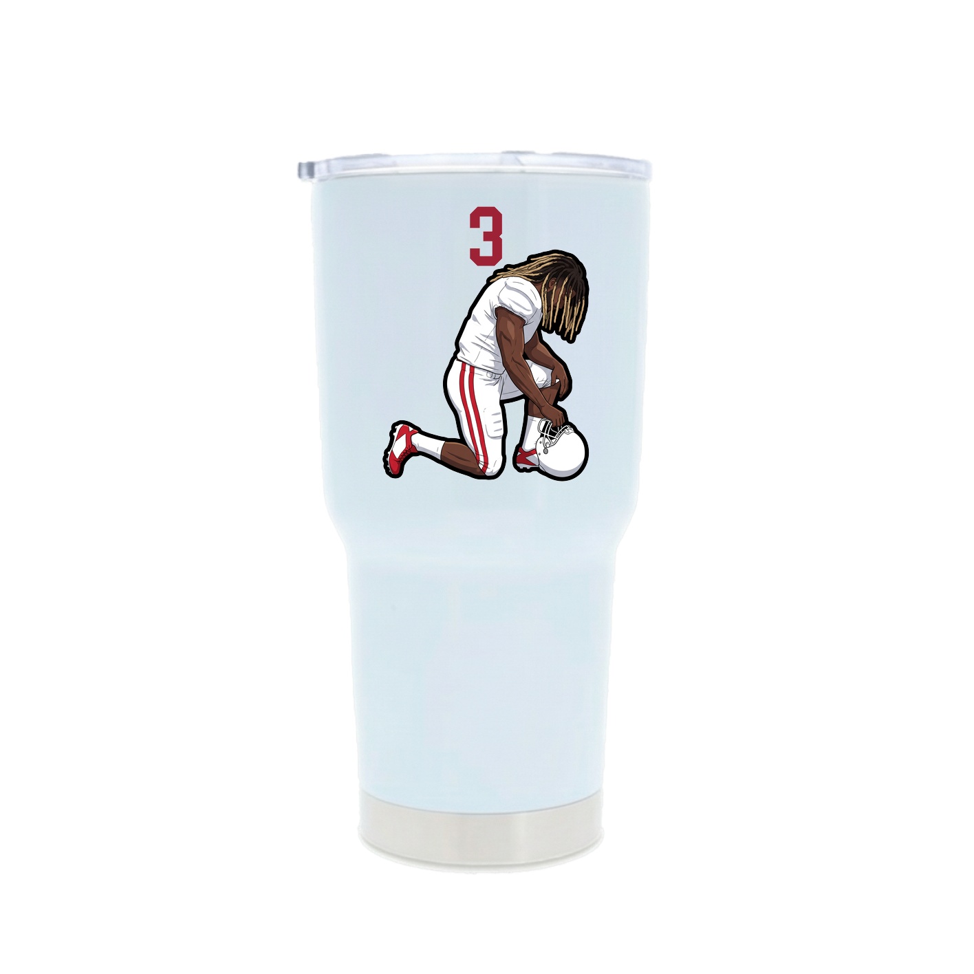 30oz Stainless Steel Tumbler — Number Top in White