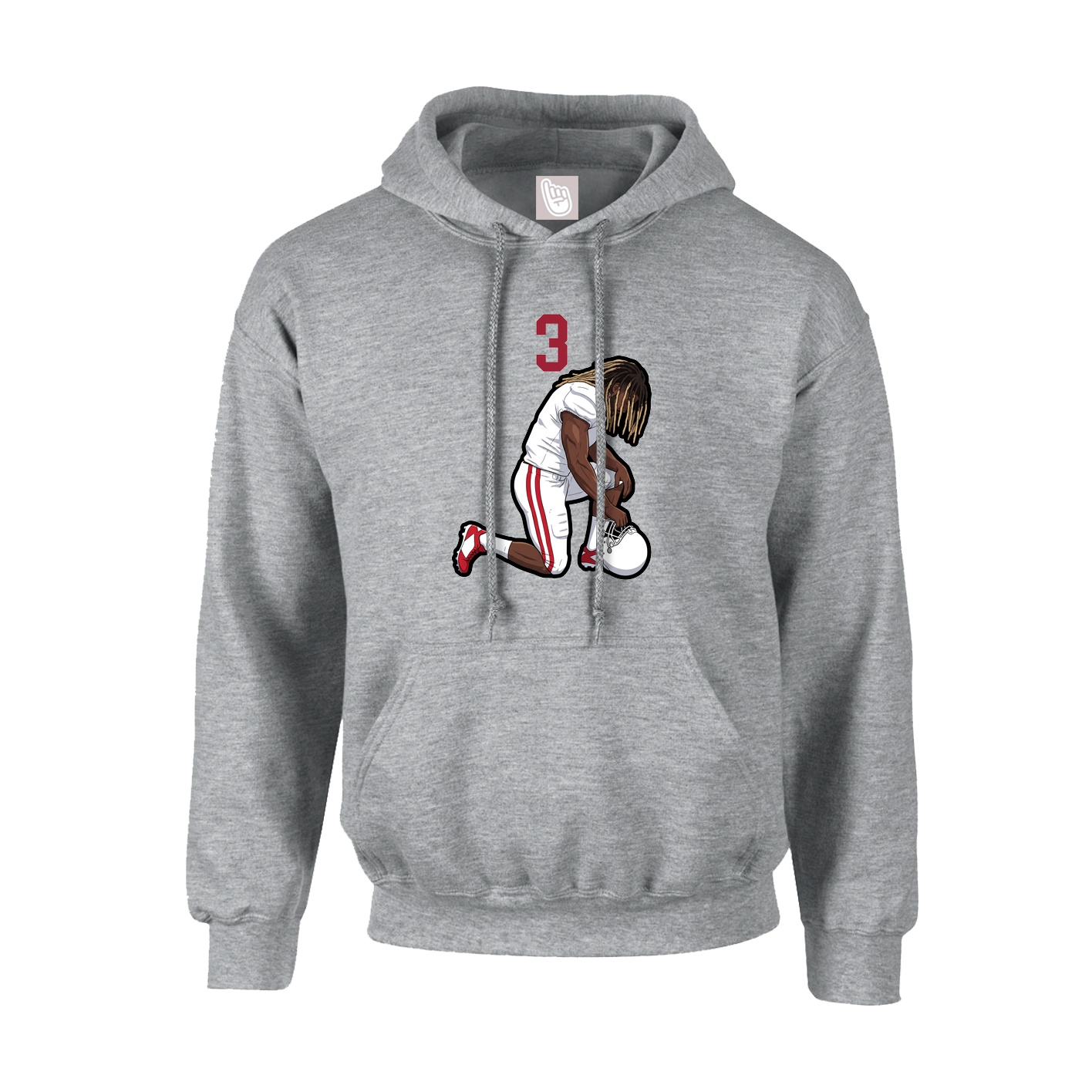 Youth Hoodie — Number Top in Grey