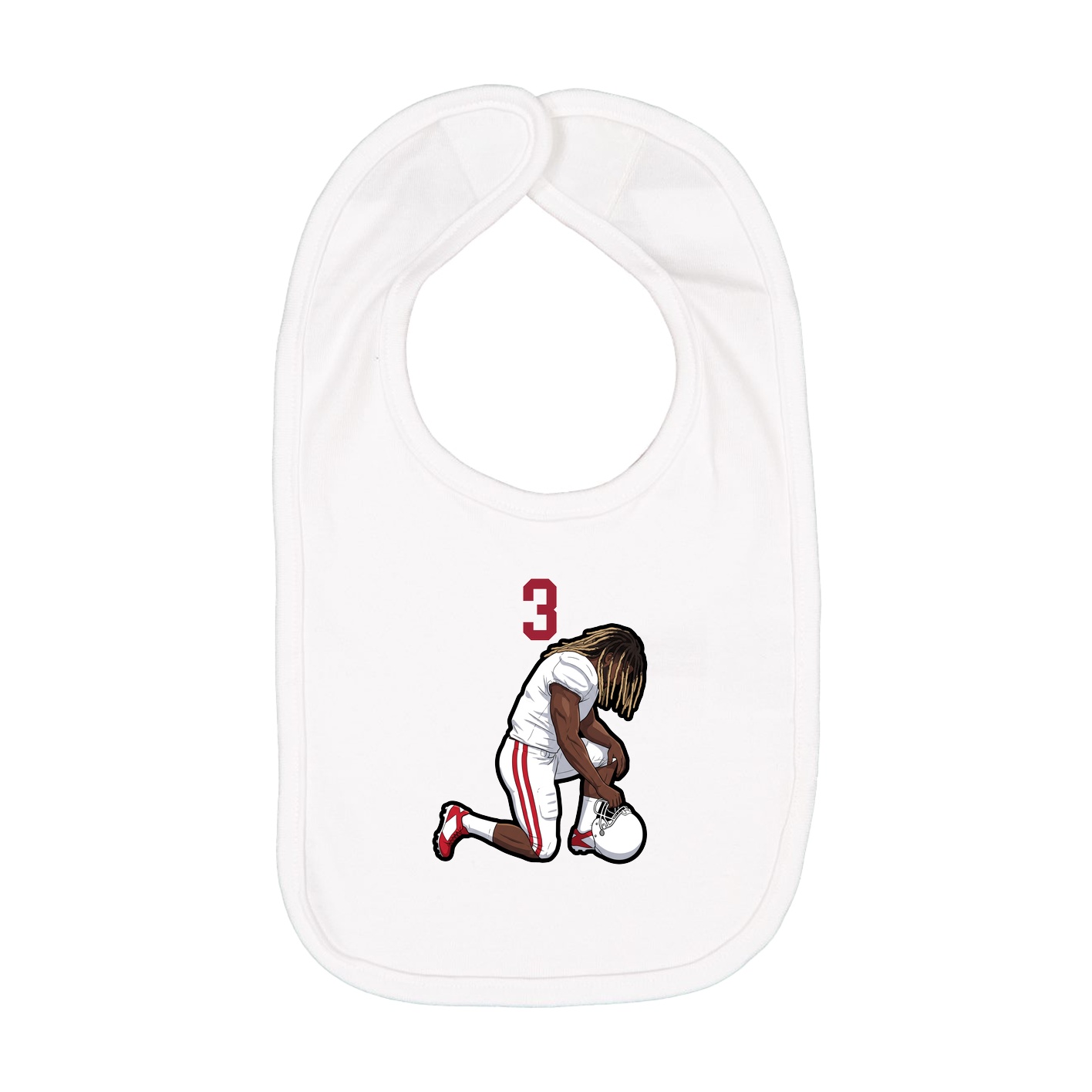 Infant Bib — Number Top in White