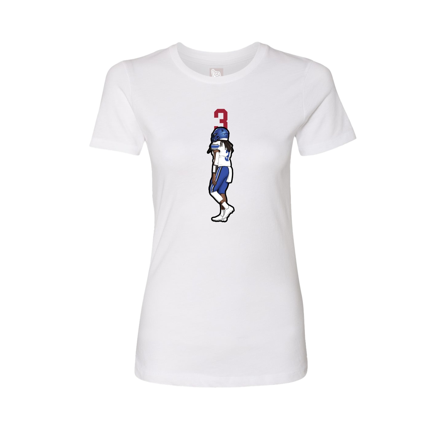 Fitted Women's Tee — Number Top in White