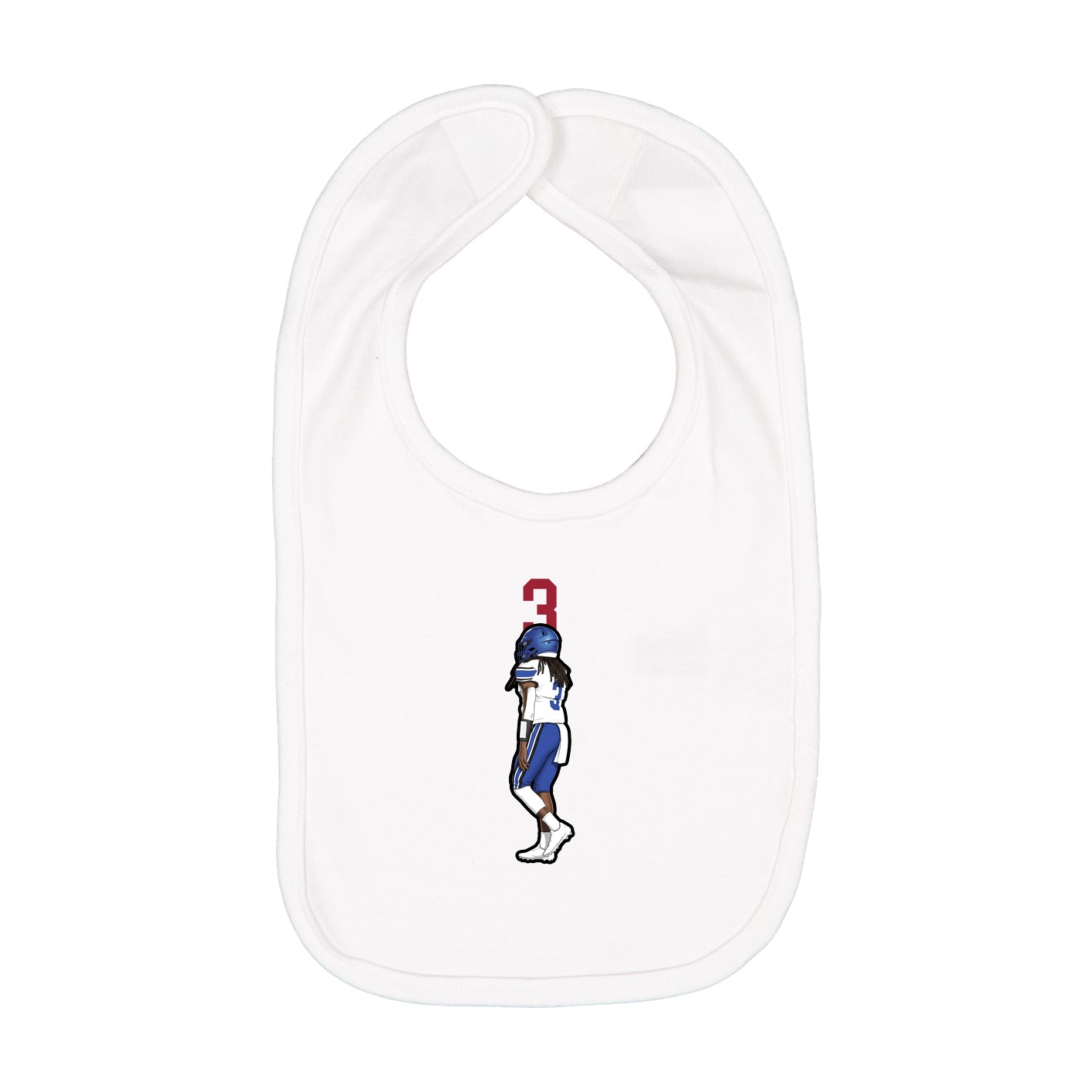 Infant Bib — Number Top in White