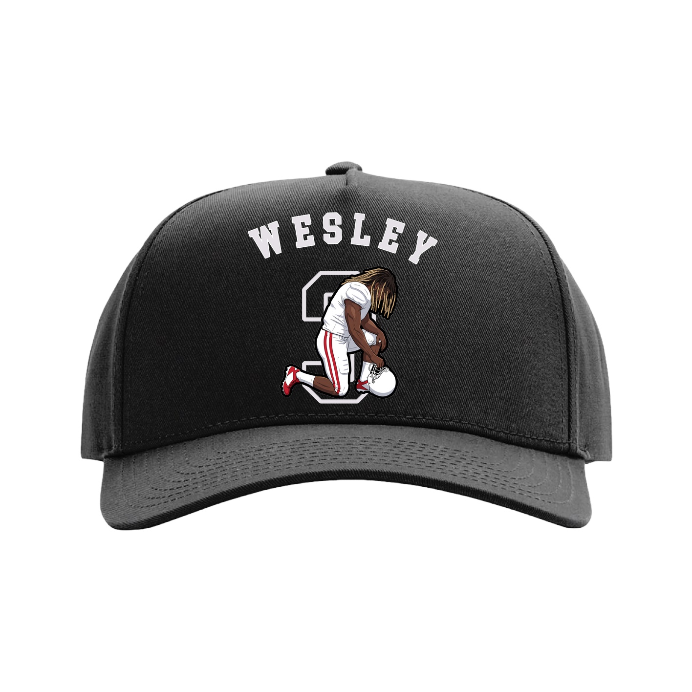 Full Fabric Five-Panel Champ Cap — Shirsey Arch in Black