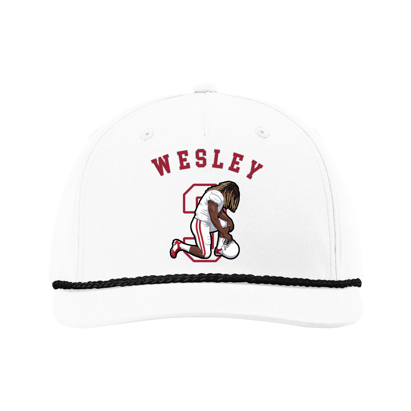 Five-Panel Classic Rope Cap — Shirsey Arch in White