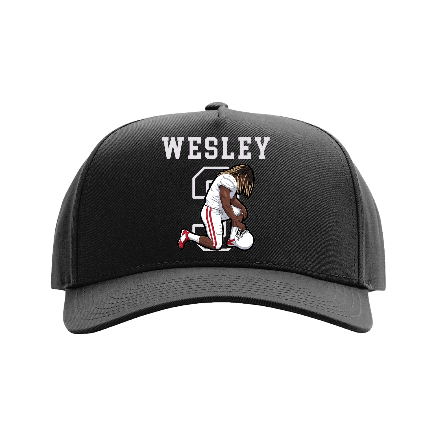 Full Fabric Five-Panel Champ Cap — Shirsey in Black