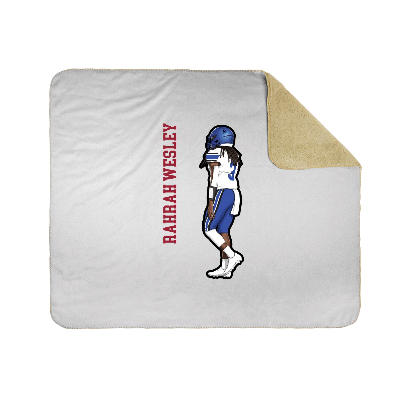Throw Blanket — Name Vertical in White
