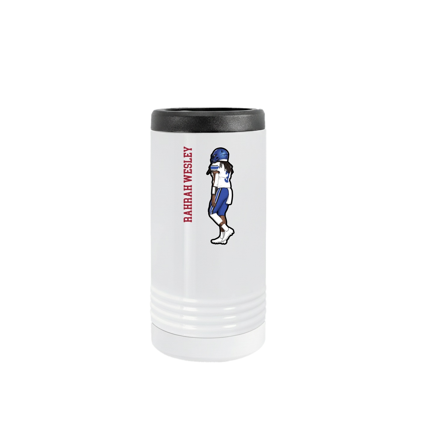 Slim Beverage Holder — Name Vertical in White