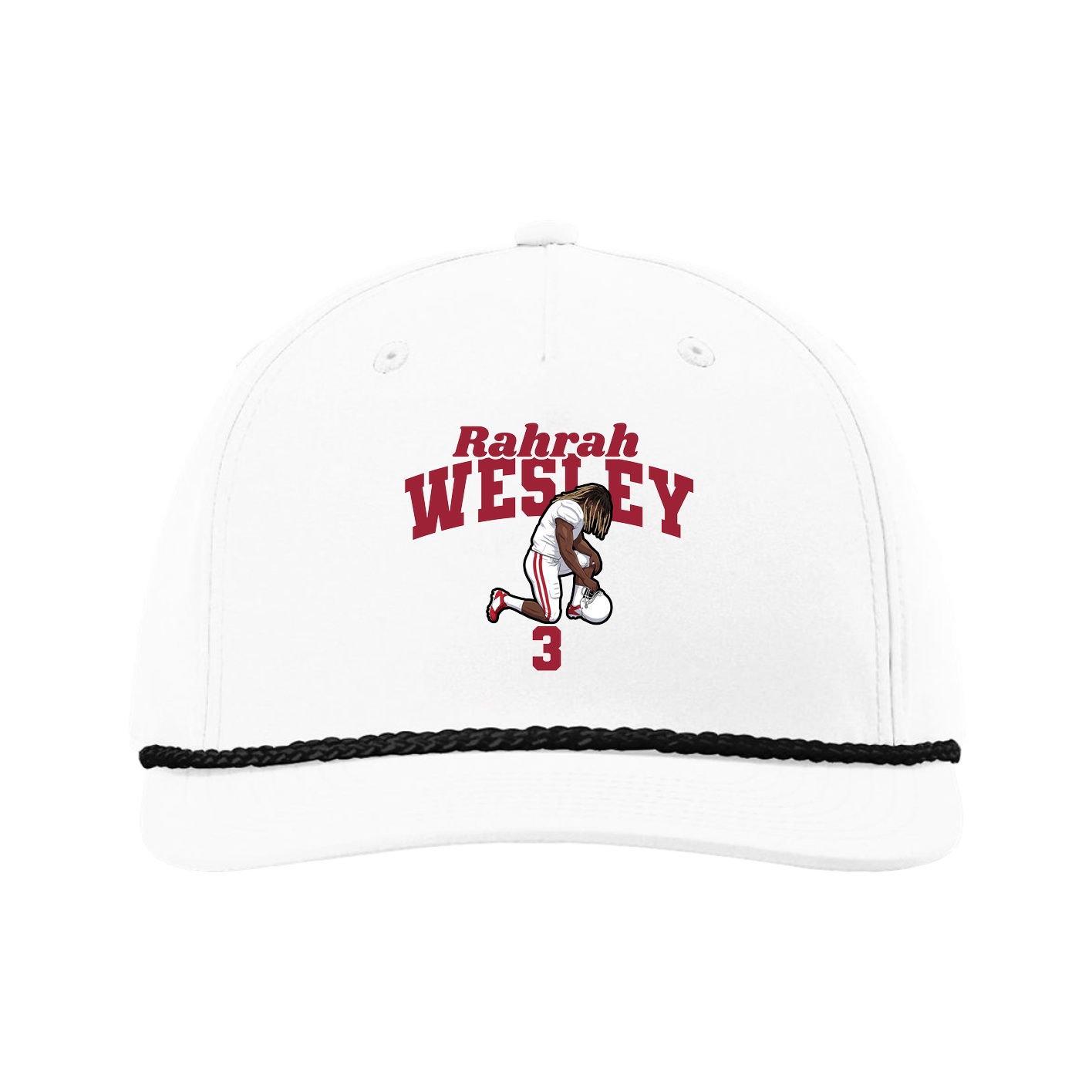 Five-Panel Classic Rope Cap — Signature Arch in White