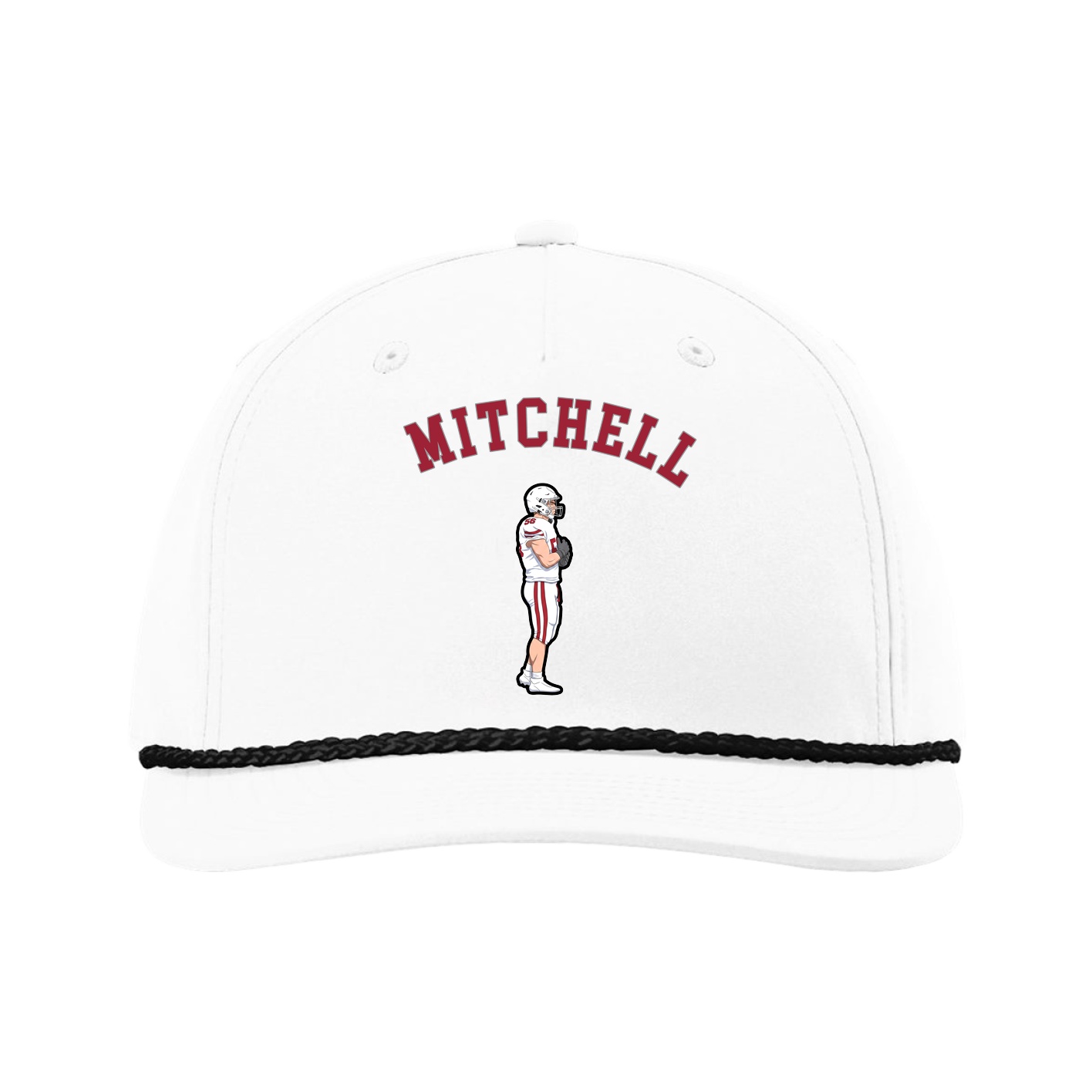 Five-Panel Classic Rope Cap — Shirsey Arch in White