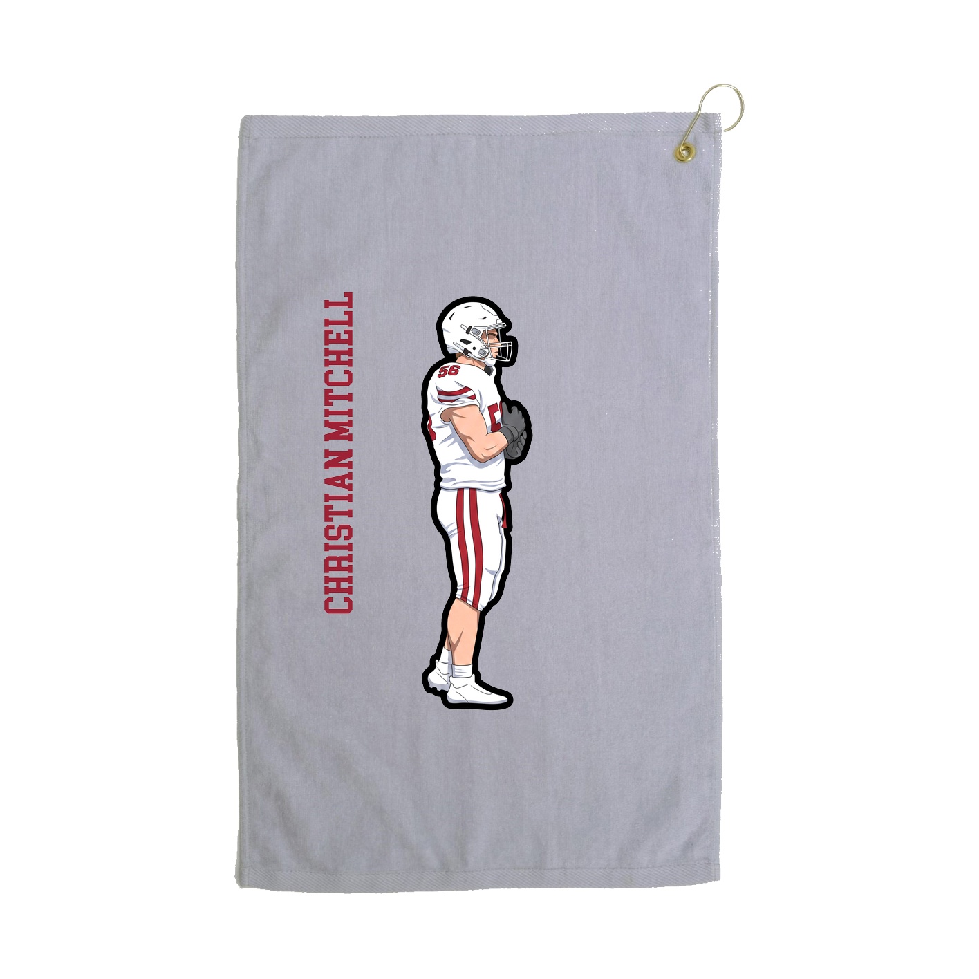 Golf Towel — Name Vertical in Grey