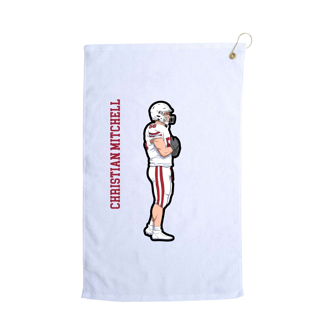 Golf Towel — Name Vertical in White
