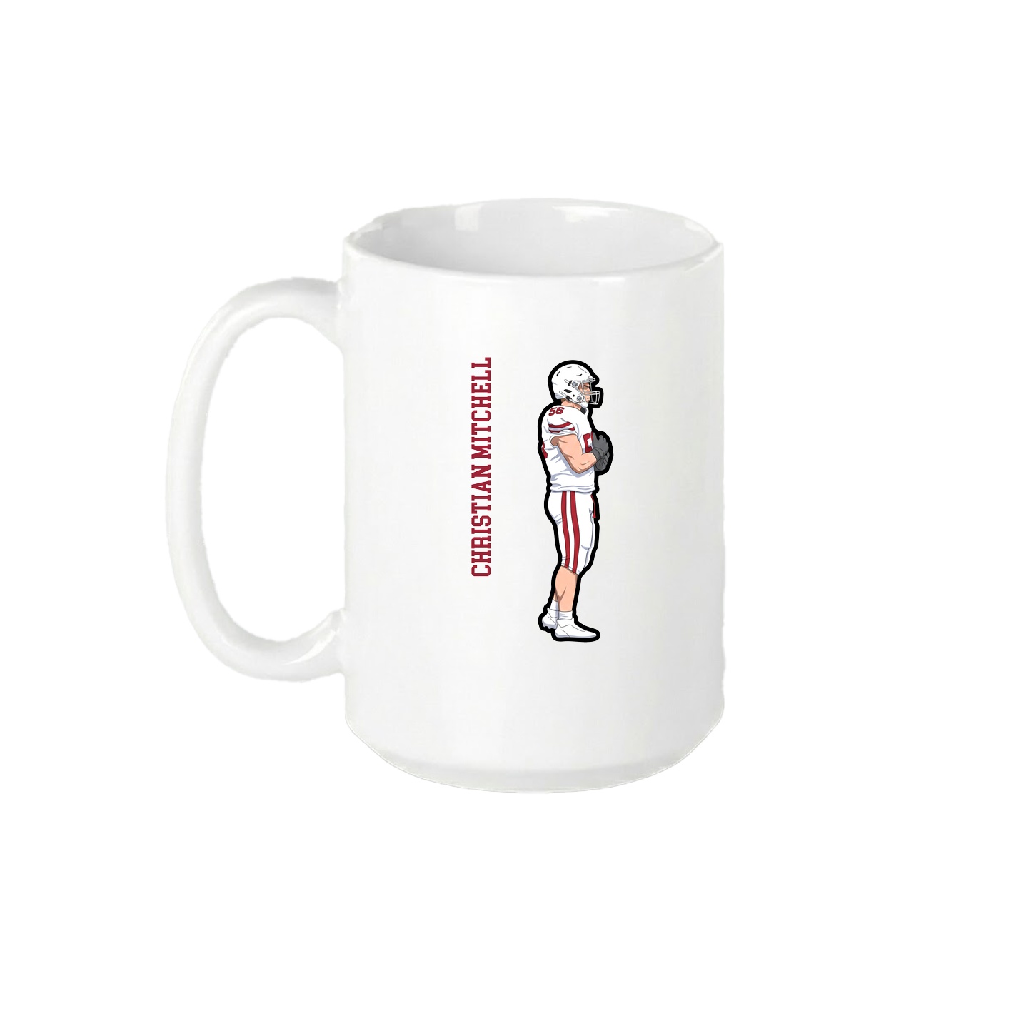 15oz Coffee Mug — Name Vertical in White