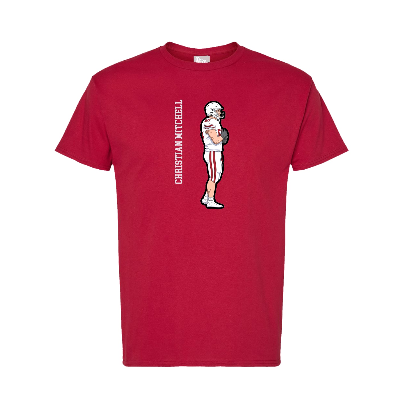 Tee — Name Vertical in Crimson
