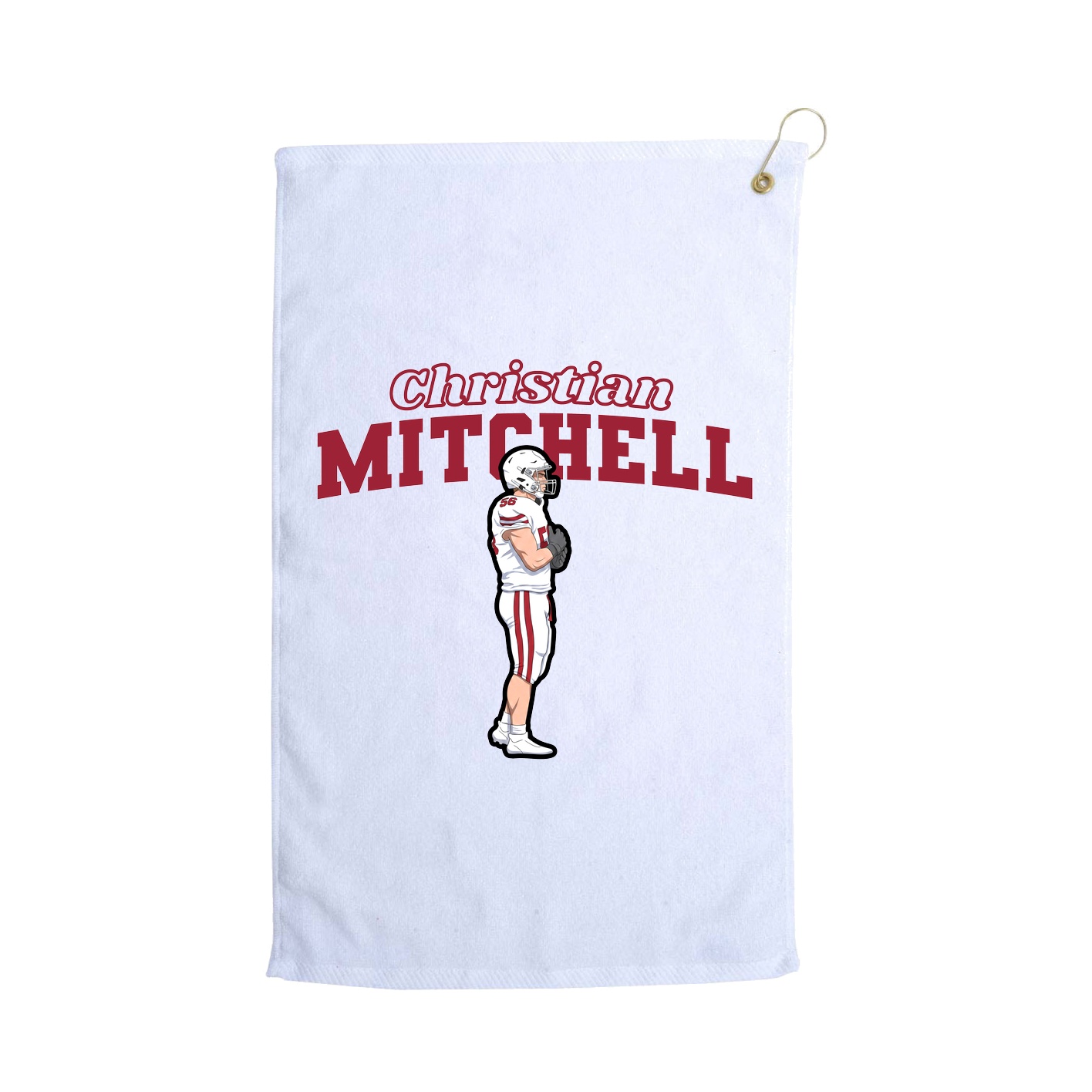 Golf Towel — Name Arch in White