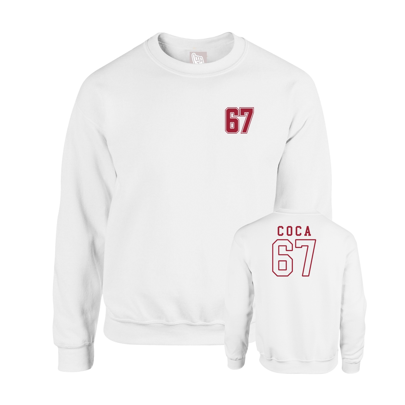 Fleece Crew — Chest Back in White