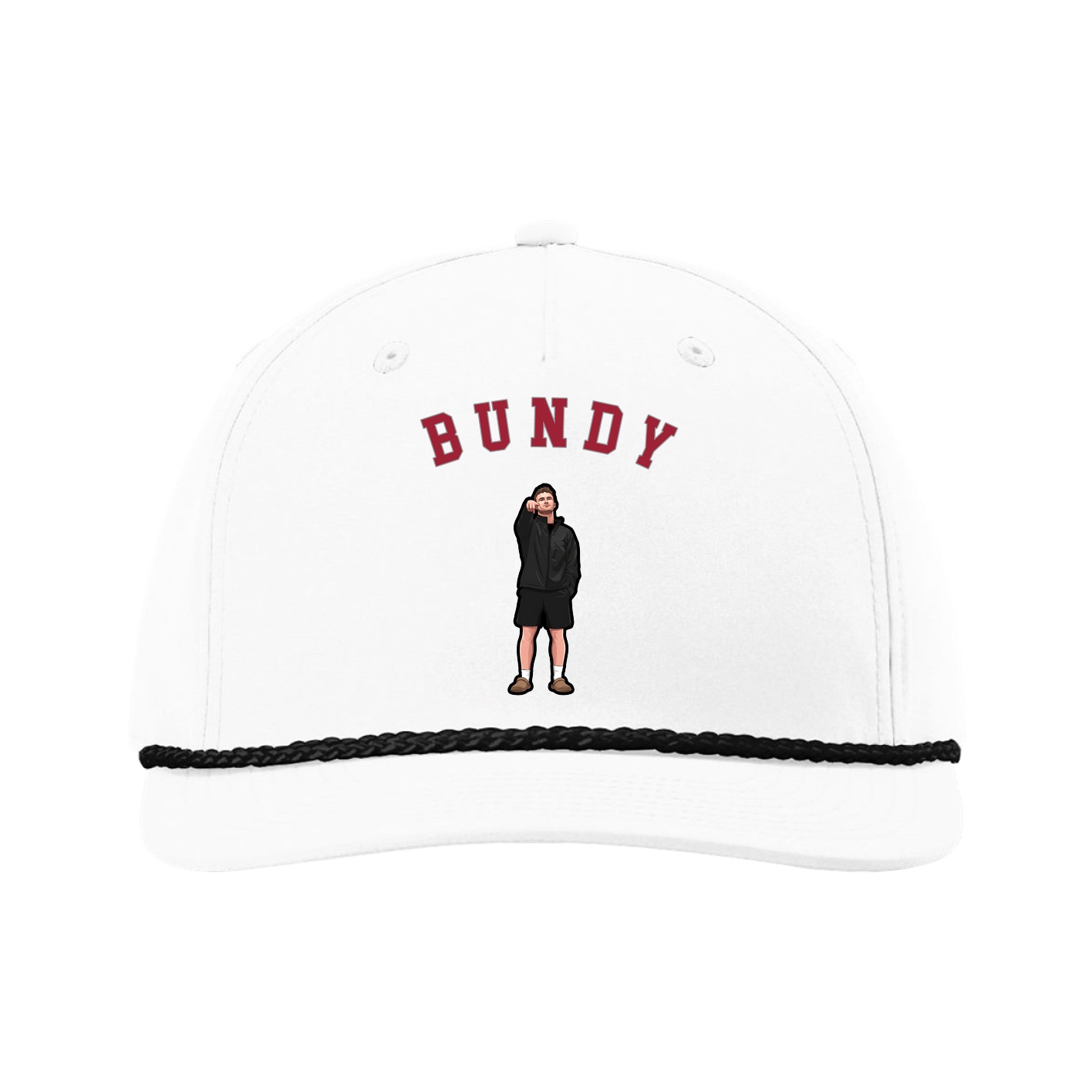 Five-Panel Classic Rope Cap — Shirsey Arch in White