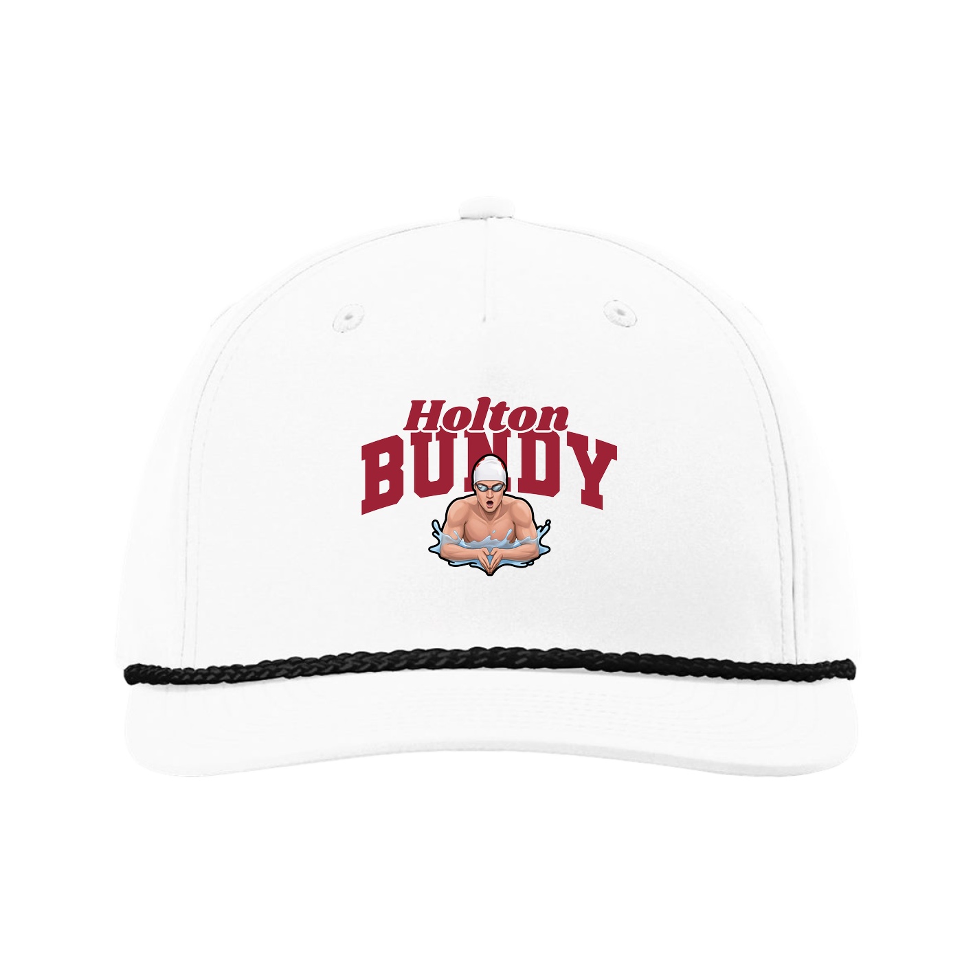 Five-Panel Classic Rope Cap — Signature Arch in White