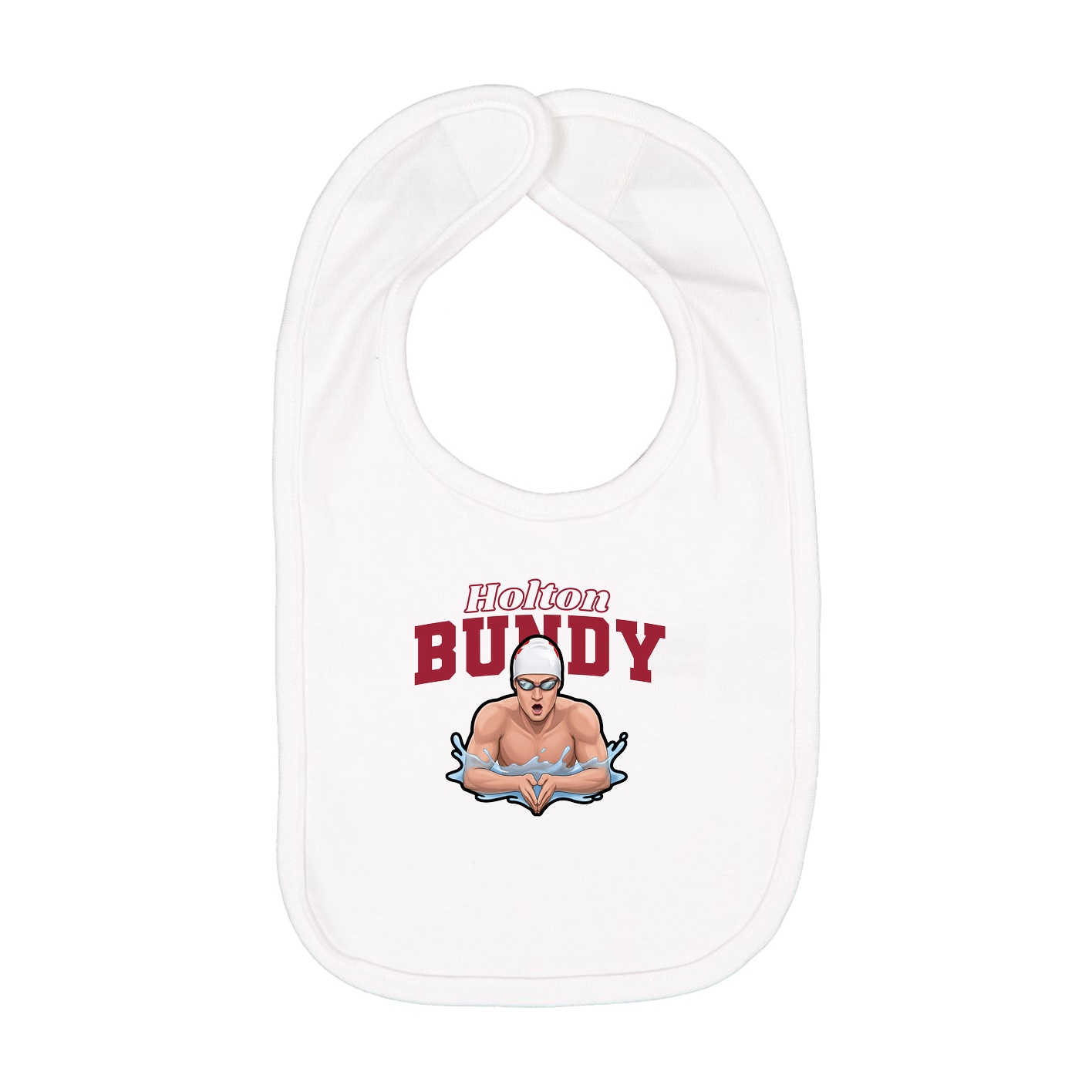 Infant Bib — Name Arch in White