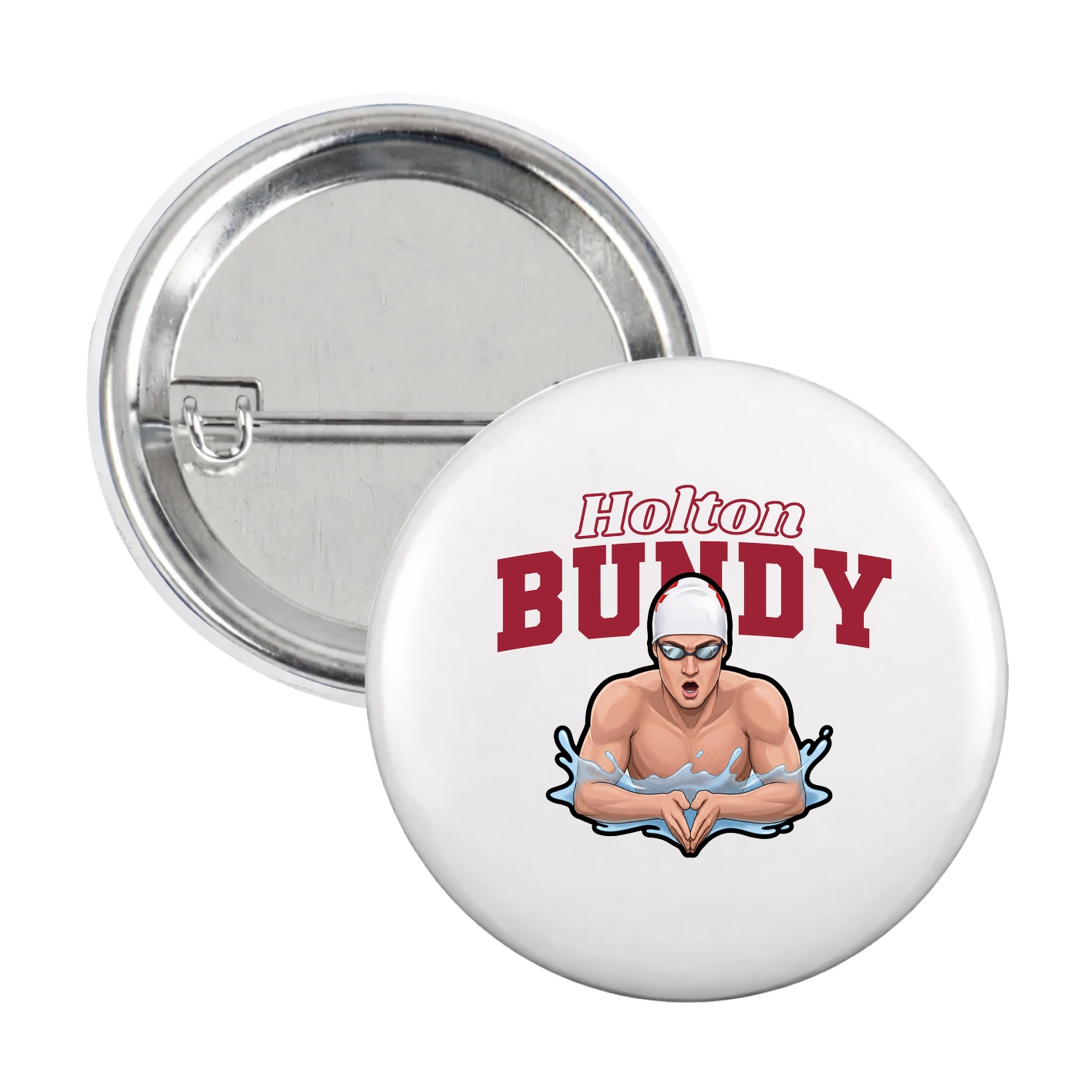 Game Day Button — Name Arch in White